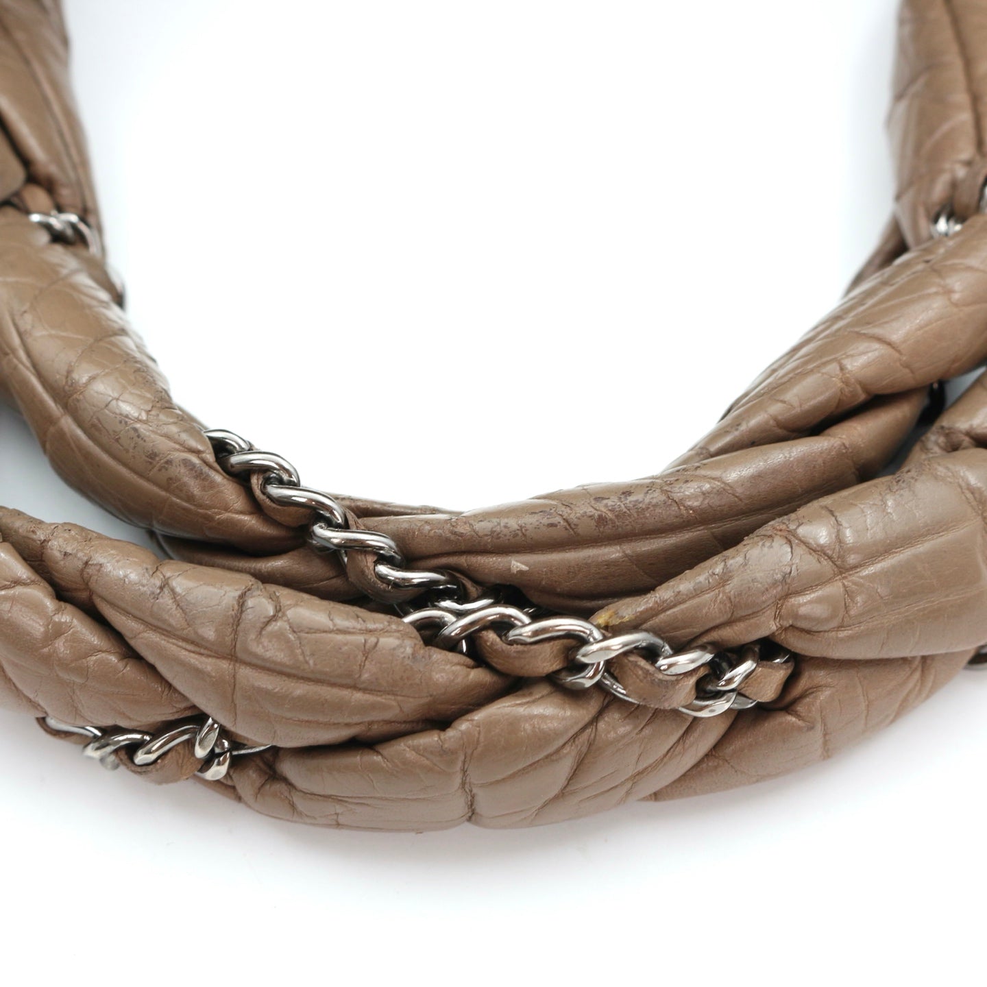 Chanel Beige Waxed Calfskin Braided Bowler Bag [Used]