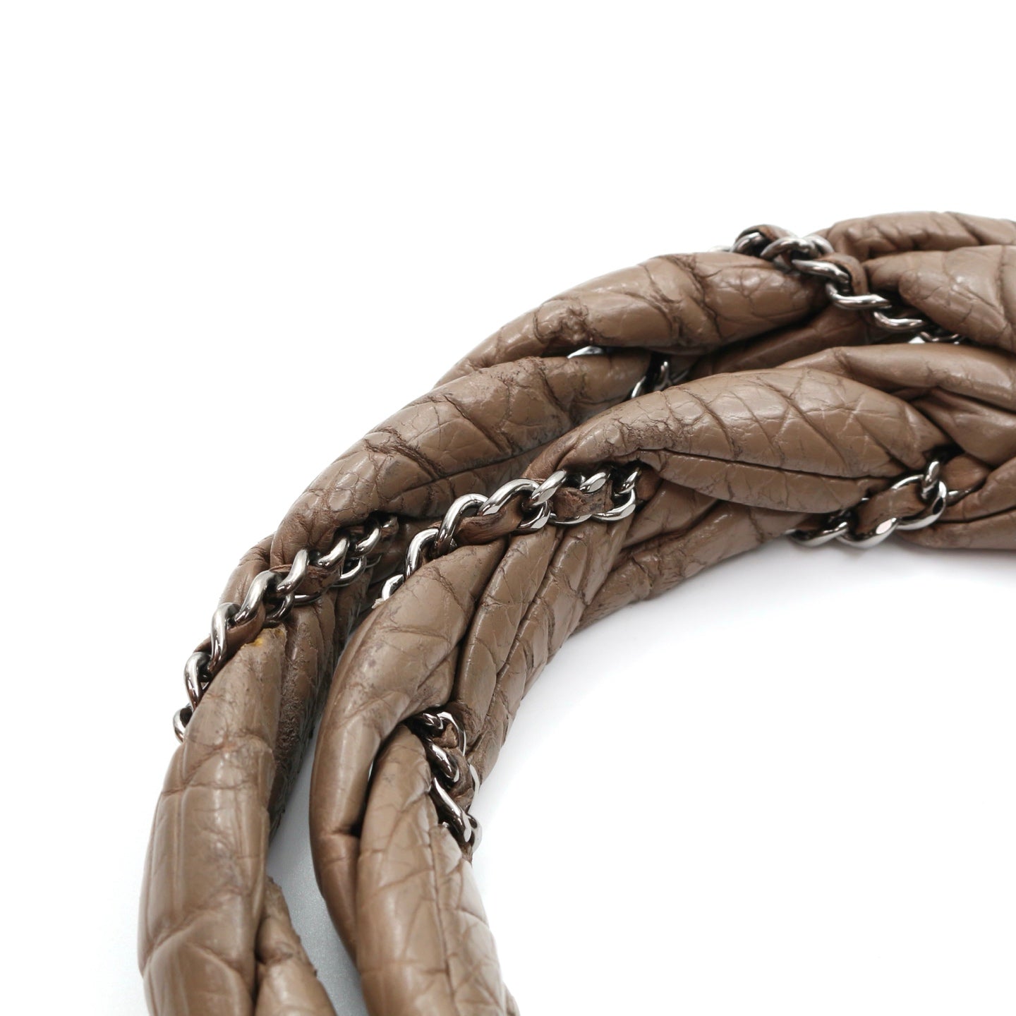 Chanel Beige Waxed Calfskin Braided Bowler Bag [Used]