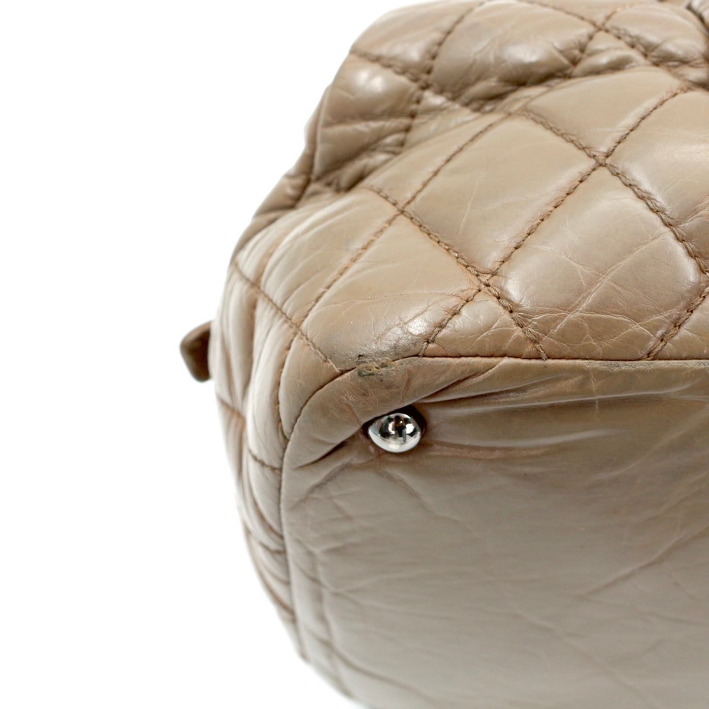 Chanel Beige Waxed Calfskin Braided Bowler Bag [Used]