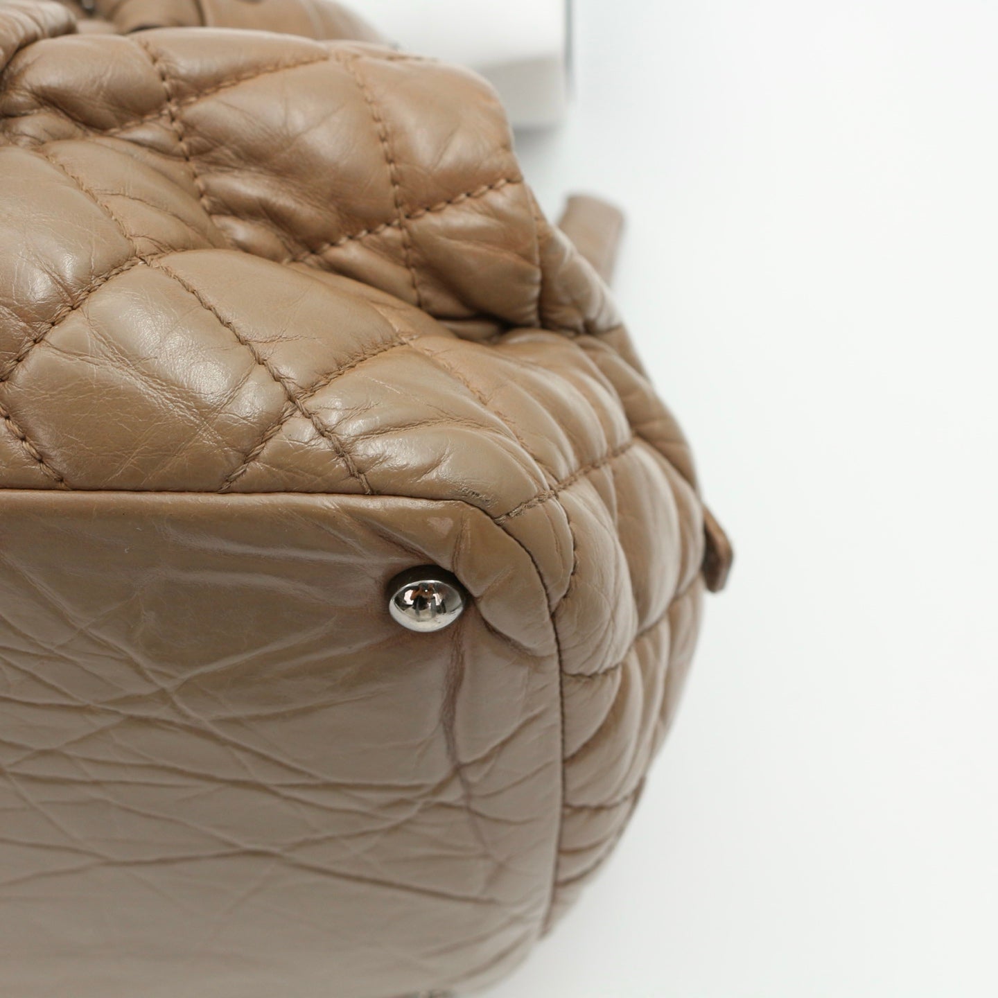 Chanel Beige Waxed Calfskin Braided Bowler Bag [Used]