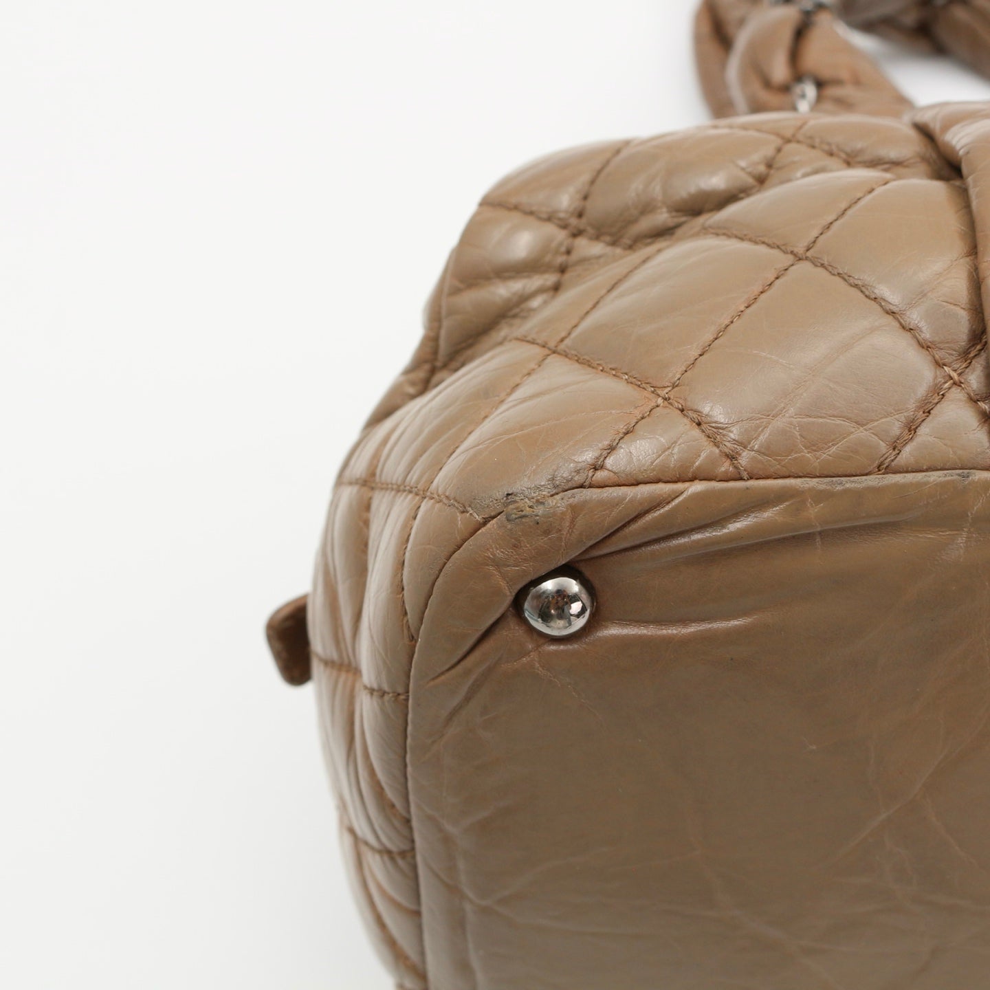 Chanel Beige Waxed Calfskin Braided Bowler Bag [Used]