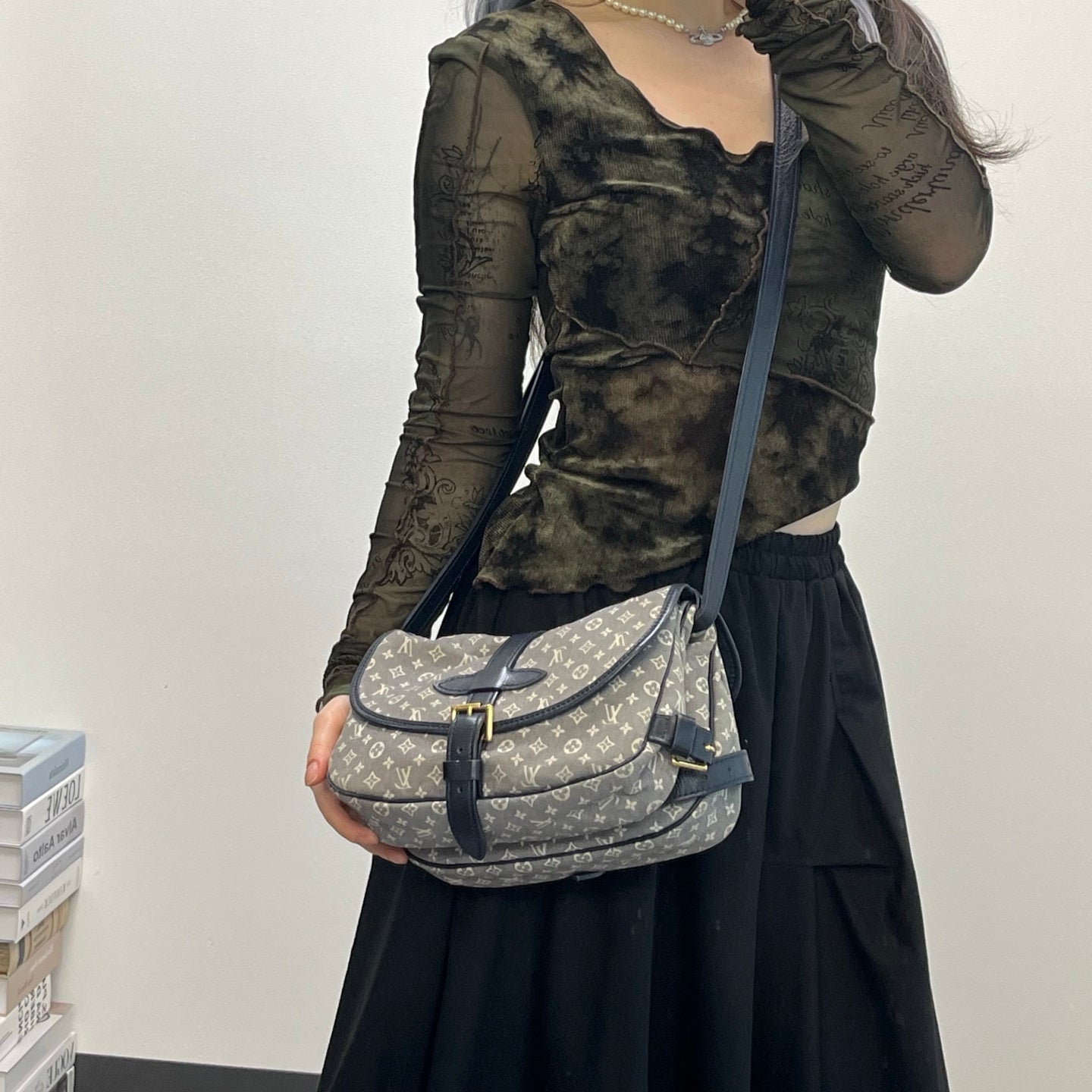 Louis Vuitton Mini Lin Monogram Blue Shoulder Bag [Used]