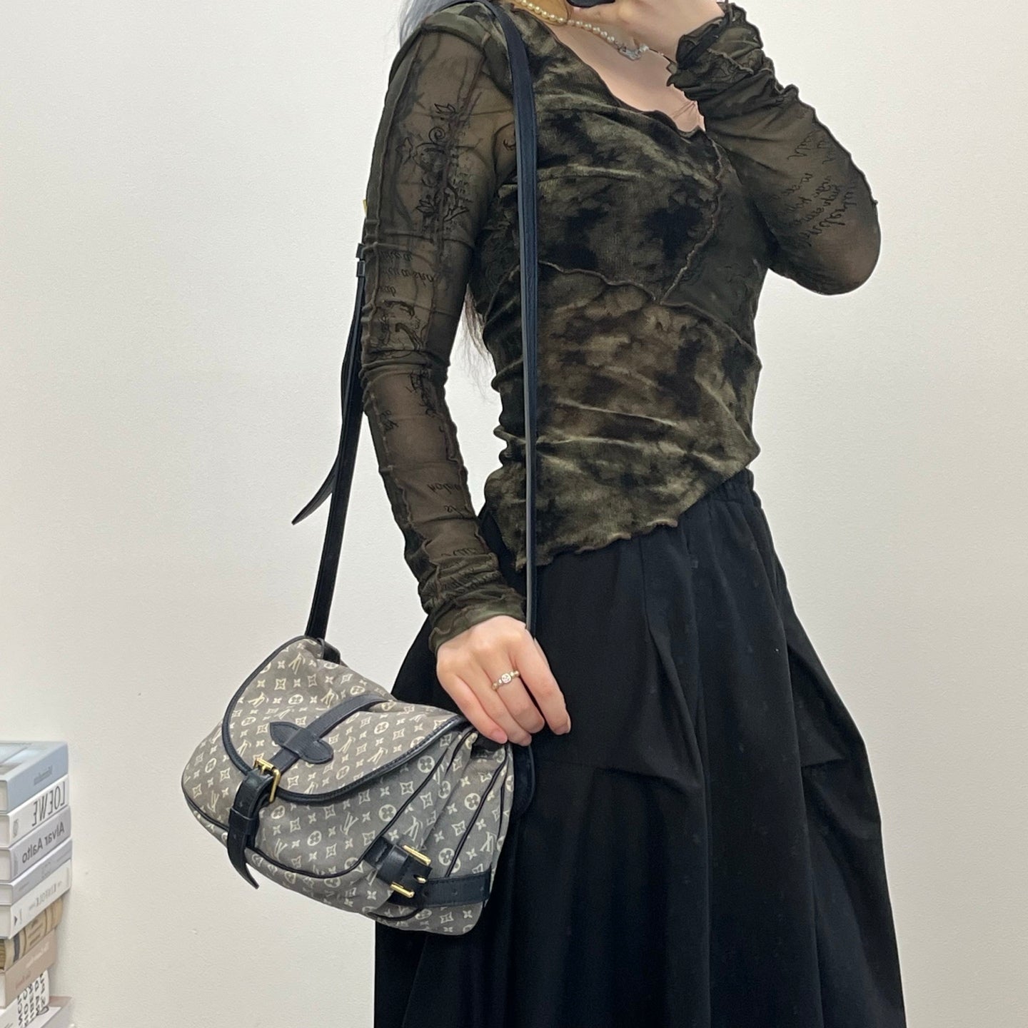 Louis Vuitton Mini Lin Monogram Blue Shoulder Bag [Used]