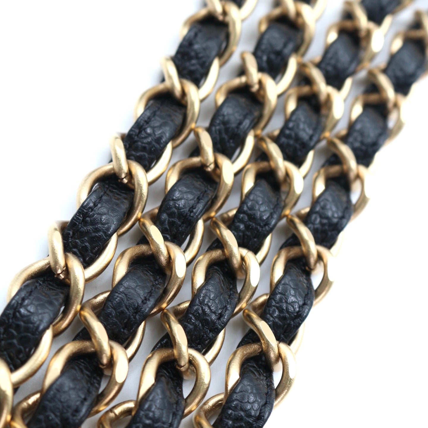 Chanel Quilted Caviar Chain Tote Bag Black Gold [Used]