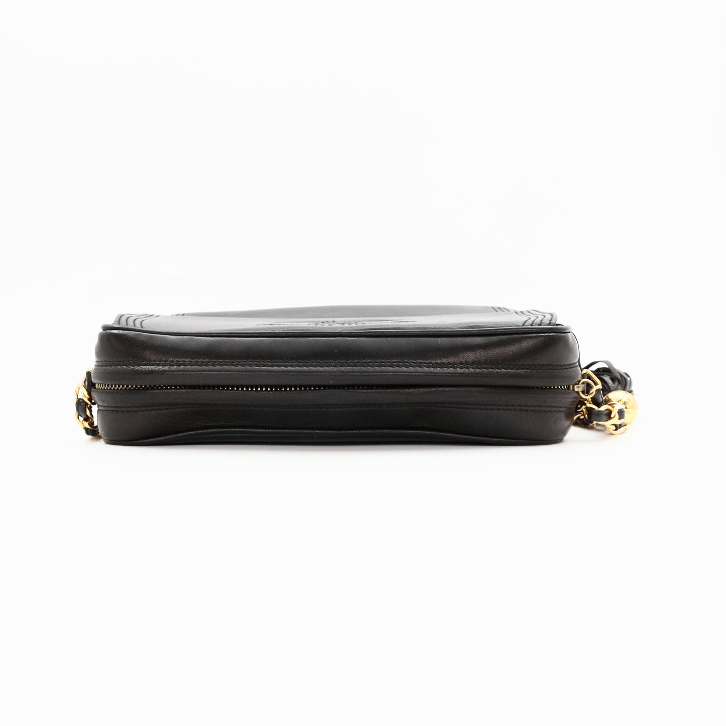 Chanel Lambskin CC Tassel Camera Bag Black Gold [Used]