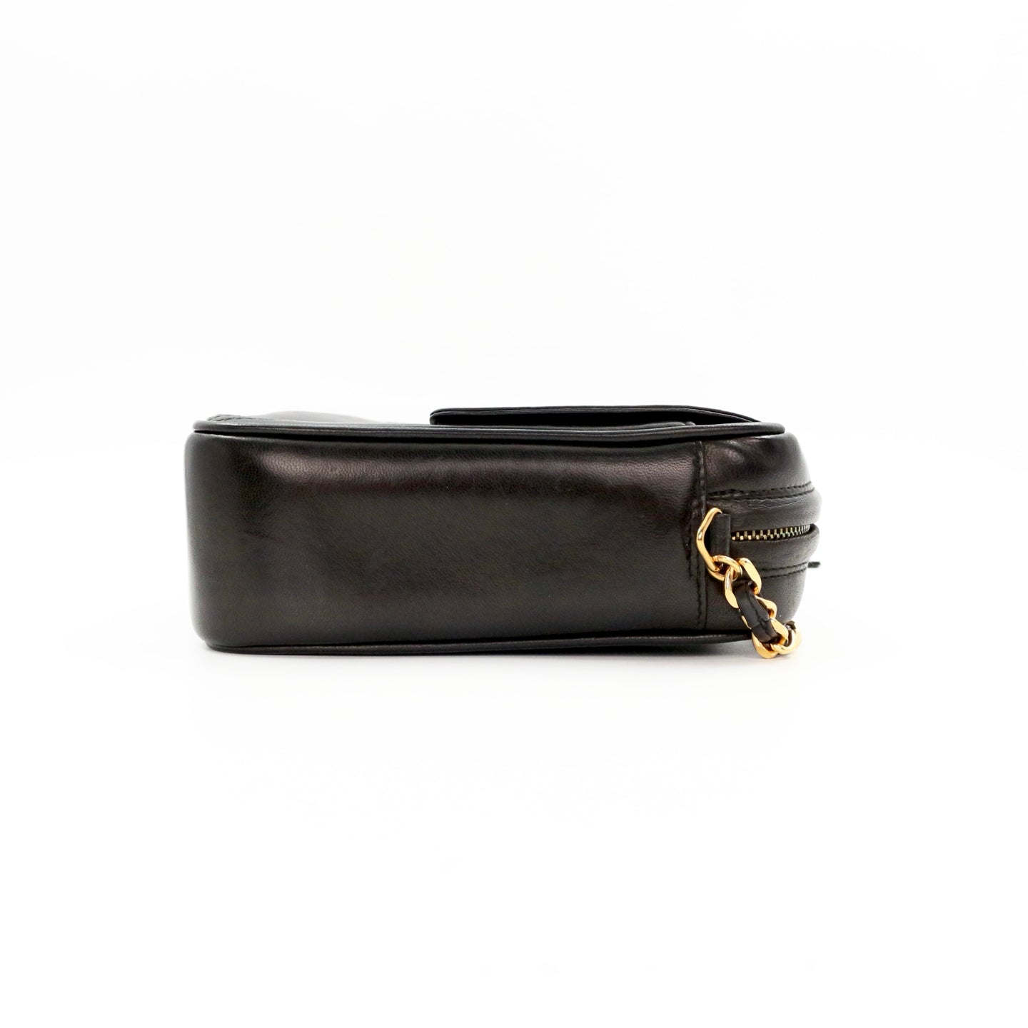 Chanel Lambskin CC Tassel Camera Bag Black Gold [Used]