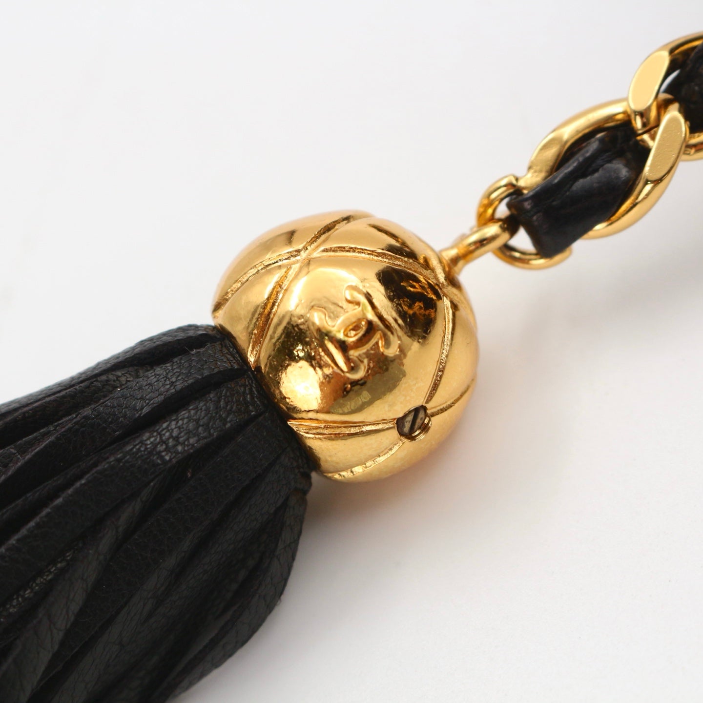 Chanel Lambskin CC Tassel Camera Bag Black Gold [Used]