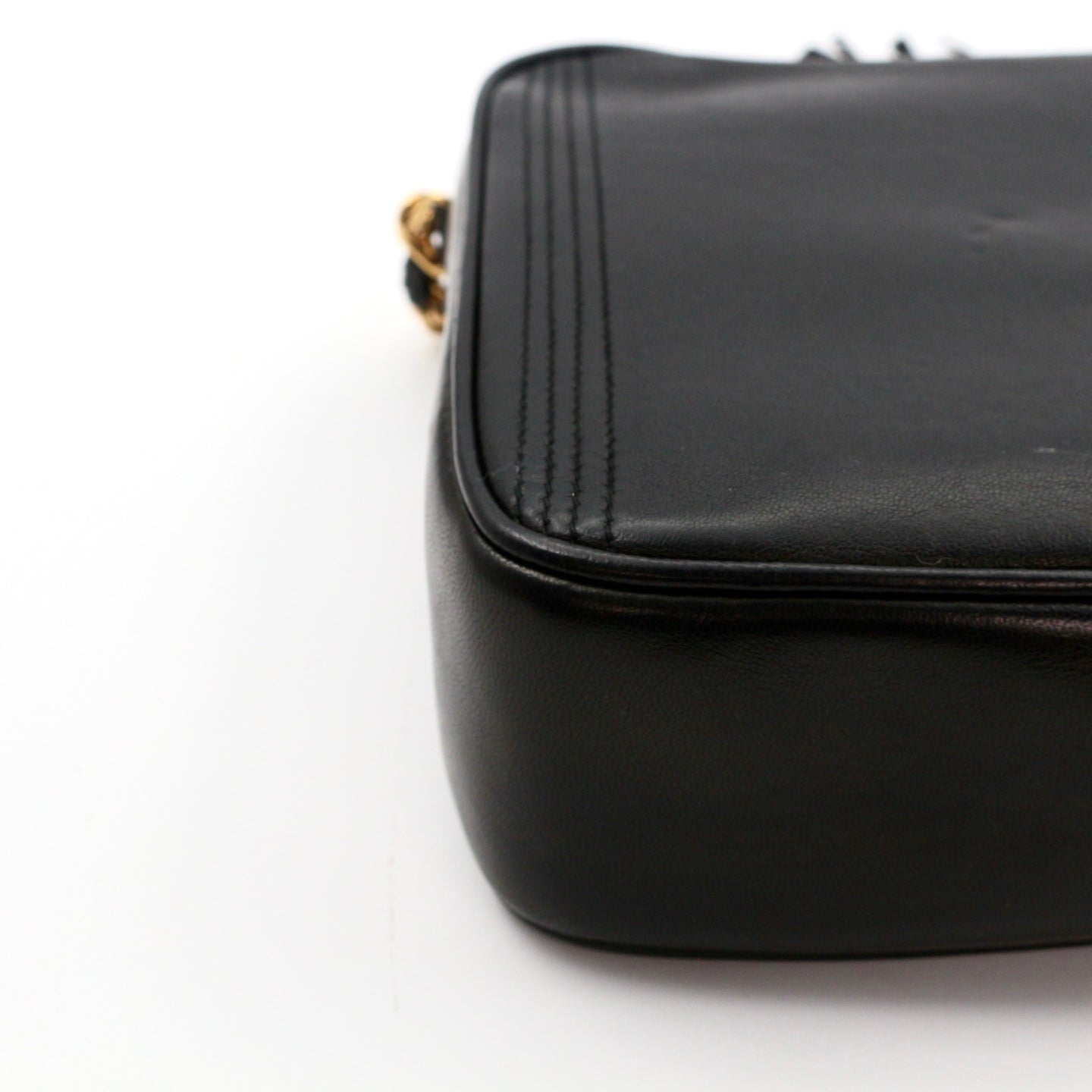 Chanel Lambskin CC Tassel Camera Bag Black Gold [Used]
