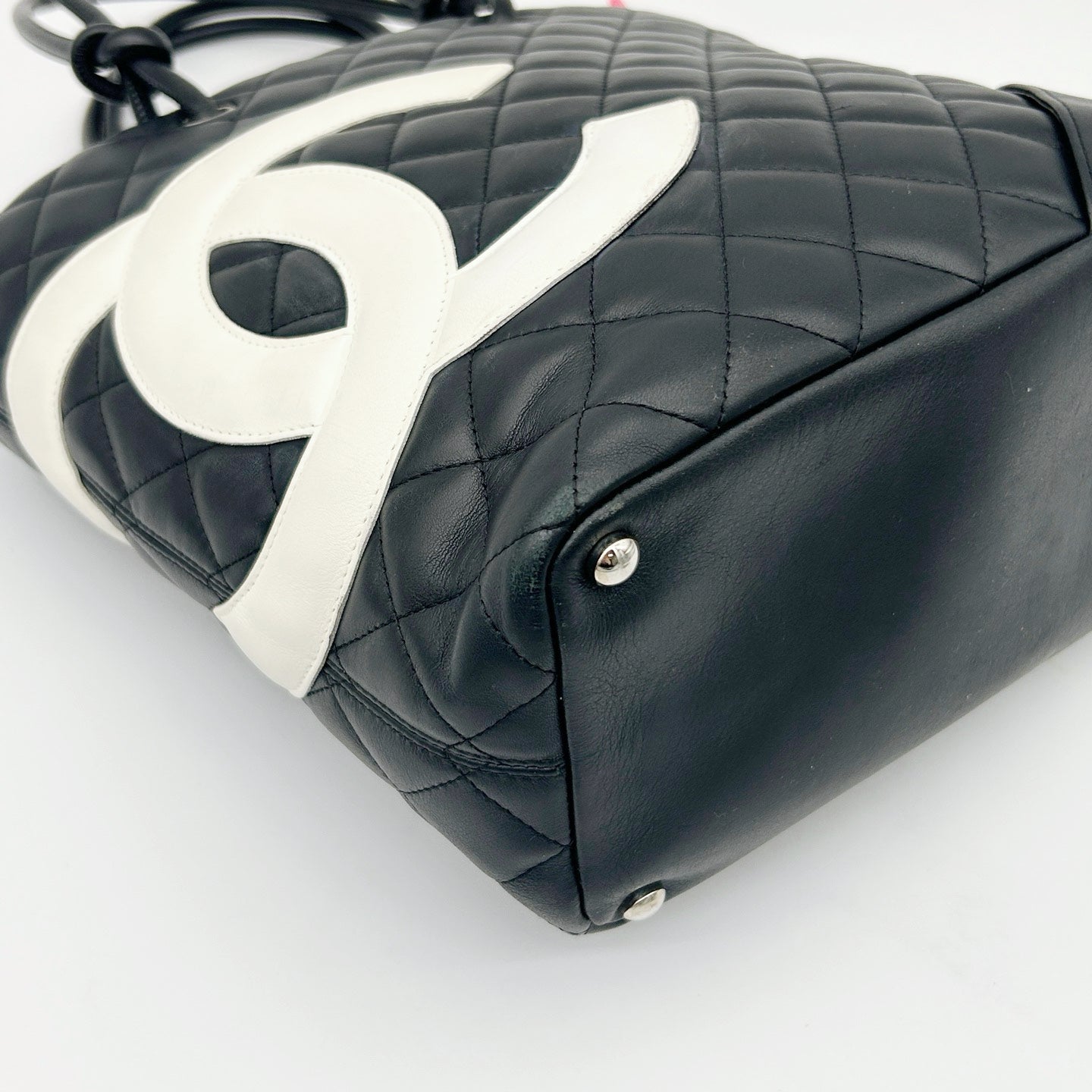 Chanel Cambon Ligne Medium Tote Bag Black White [Used]