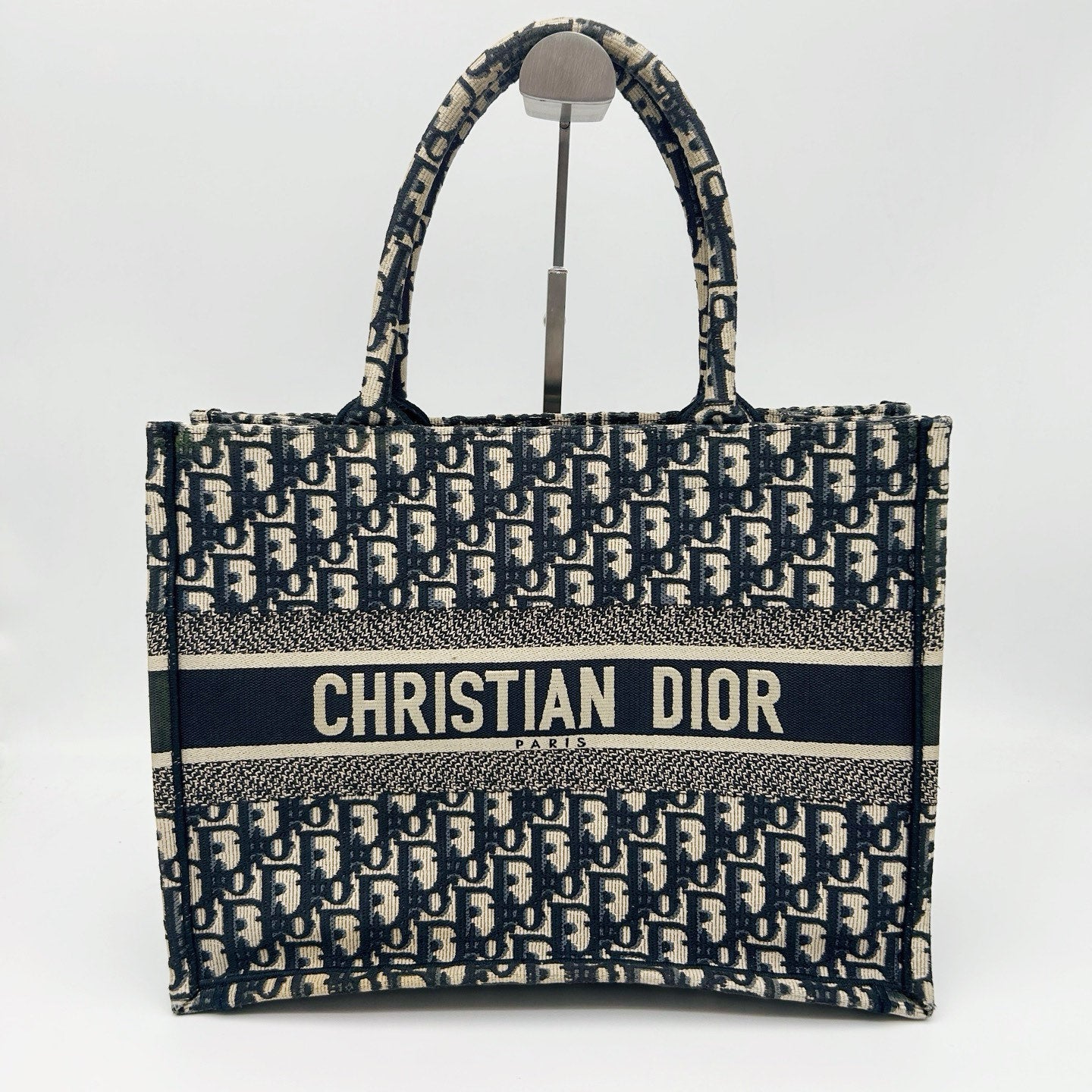 Christian Dior Oblique Book Tote Medium Blue [Used]