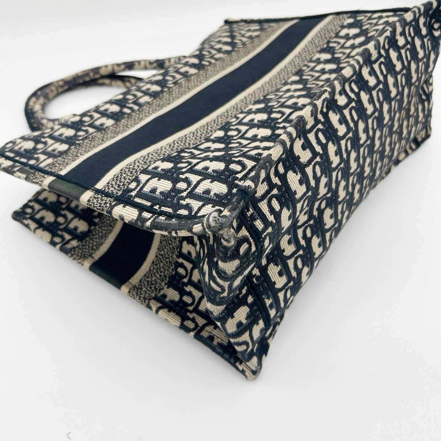 Christian Dior Oblique Book Tote Medium Blue [Used]