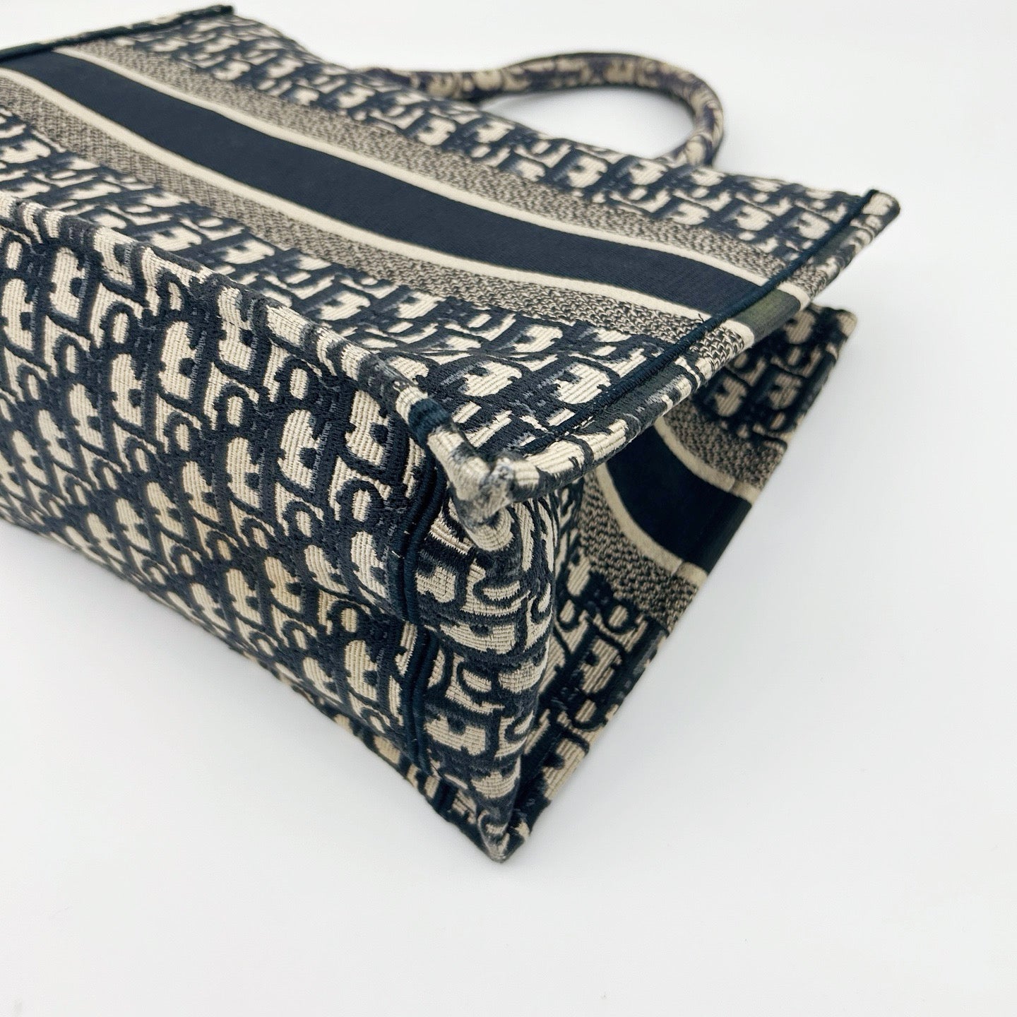 Christian Dior Oblique Book Tote Medium Blue [Used]