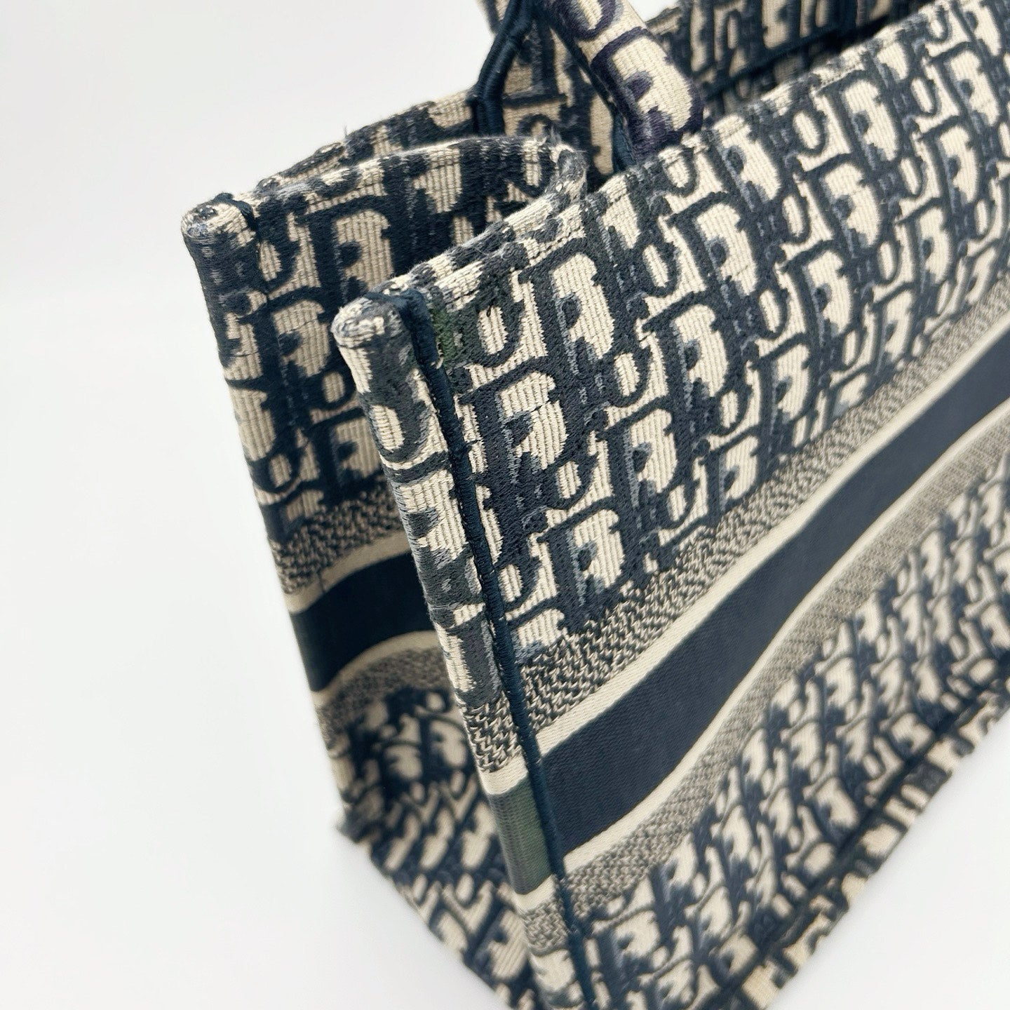 Christian Dior Oblique Book Tote Medium Blue [Used]