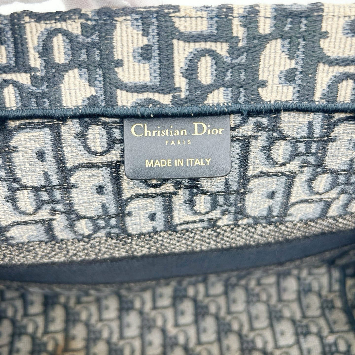 Christian Dior Oblique Book Tote Medium Blue [Used]