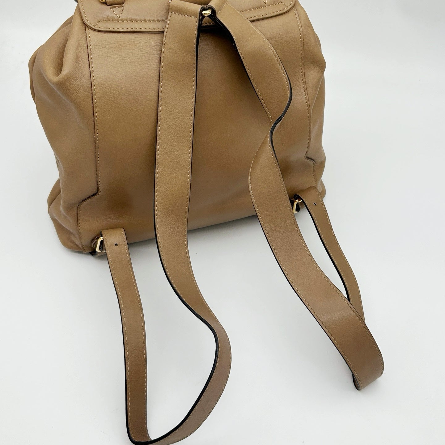 Gucci Bamboo Leather Backpack Beige Large [Used]