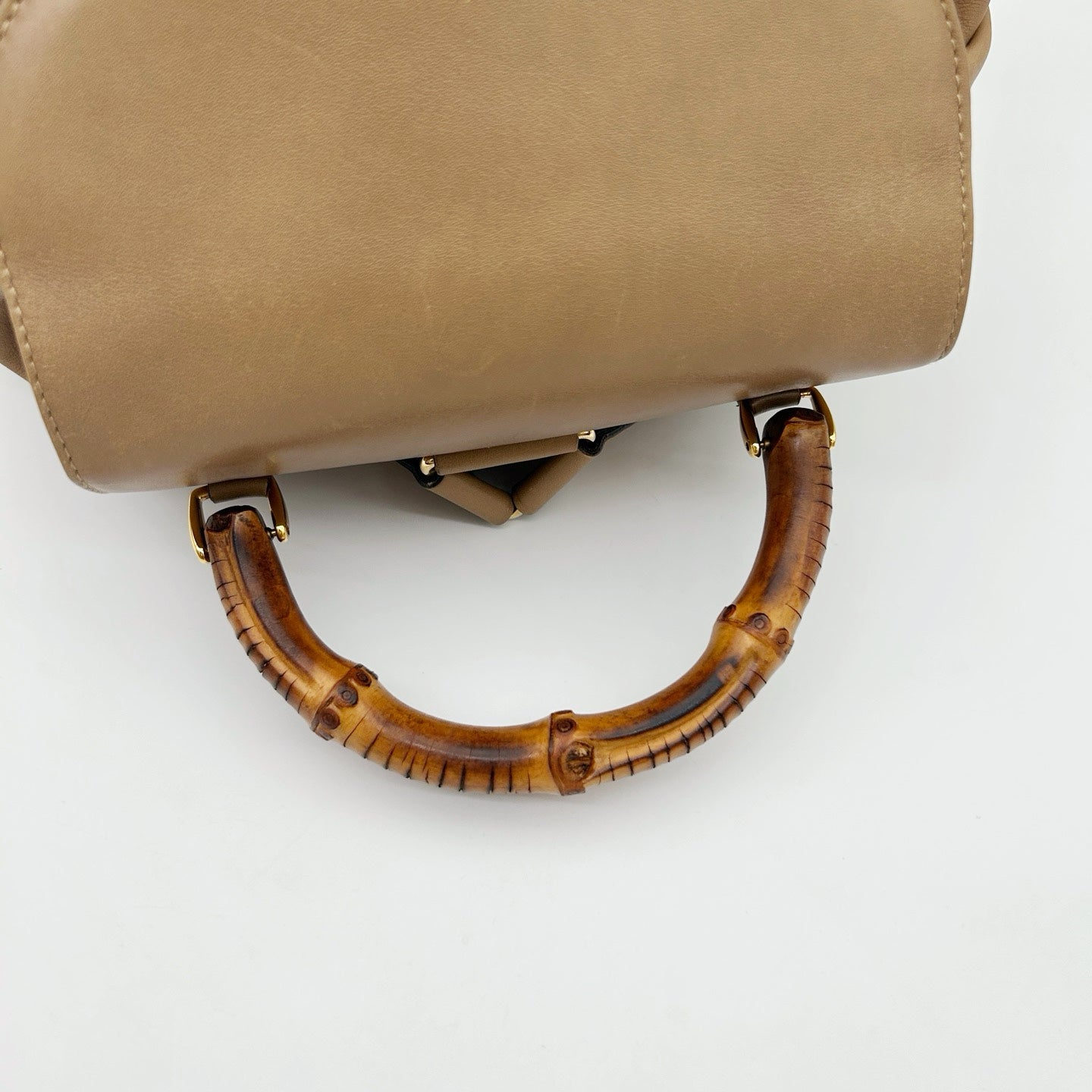 Gucci Bamboo Leather Backpack Beige Large [Used]