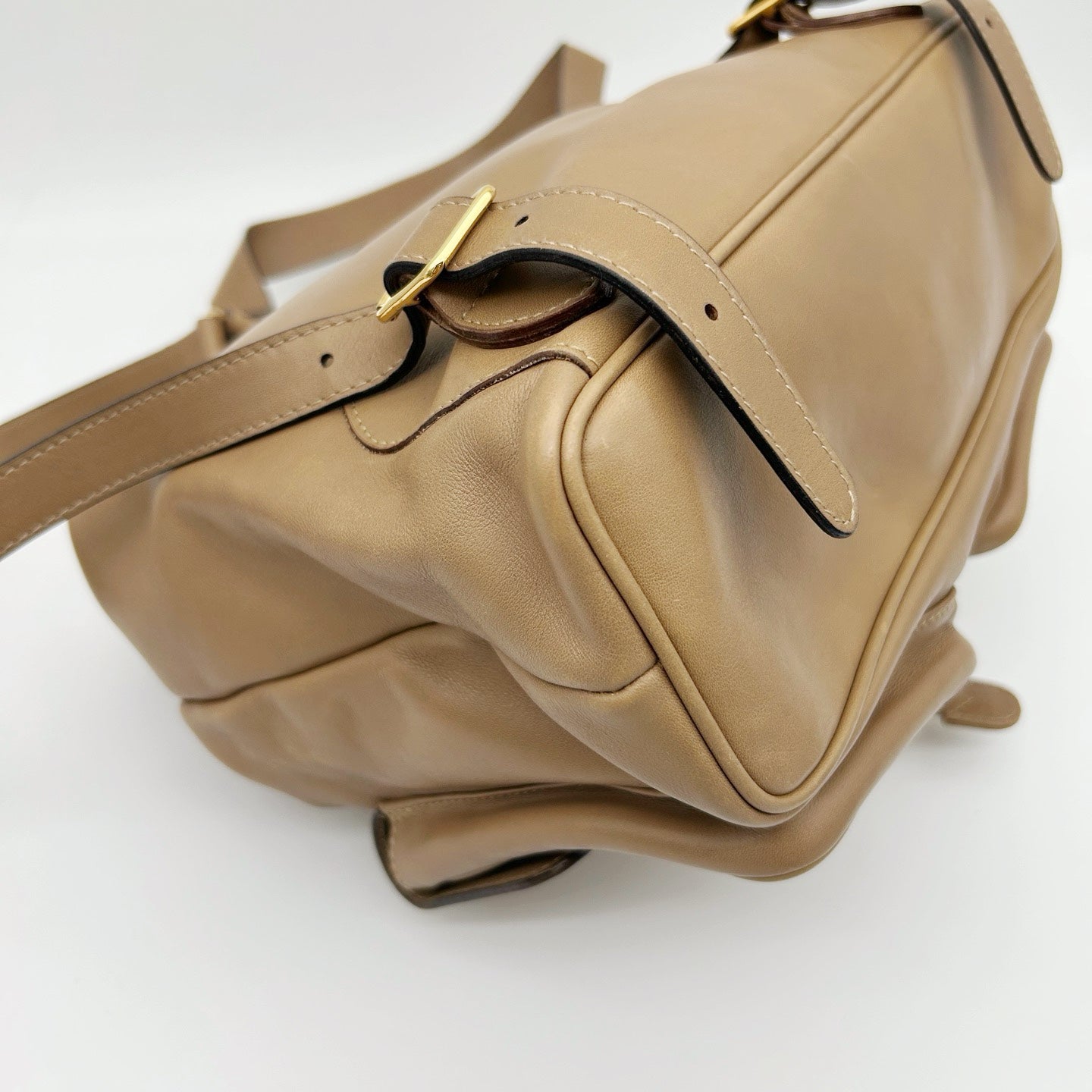 Gucci Bamboo Leather Backpack Beige Large [Used]