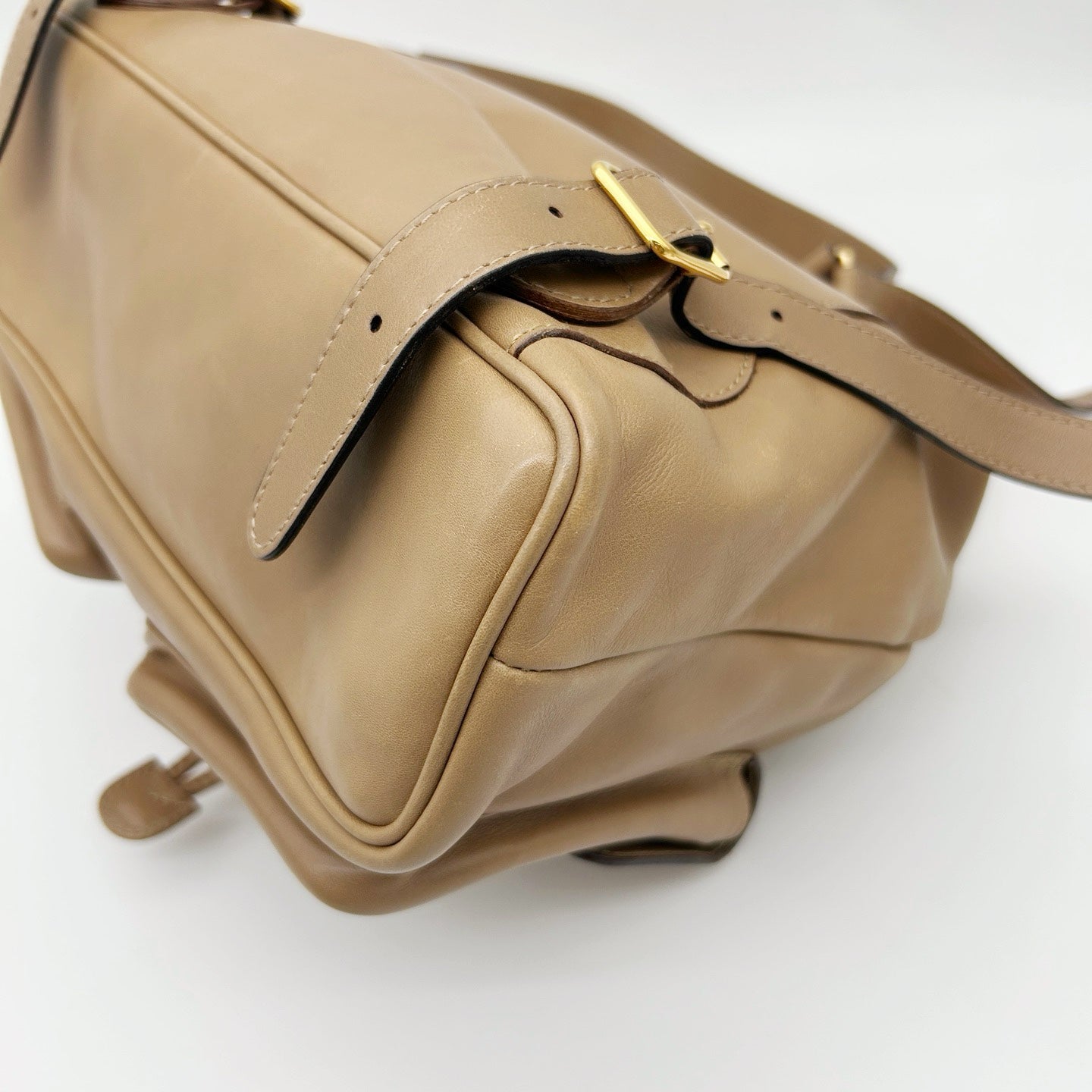 Gucci Bamboo Leather Backpack Beige Large [Used]