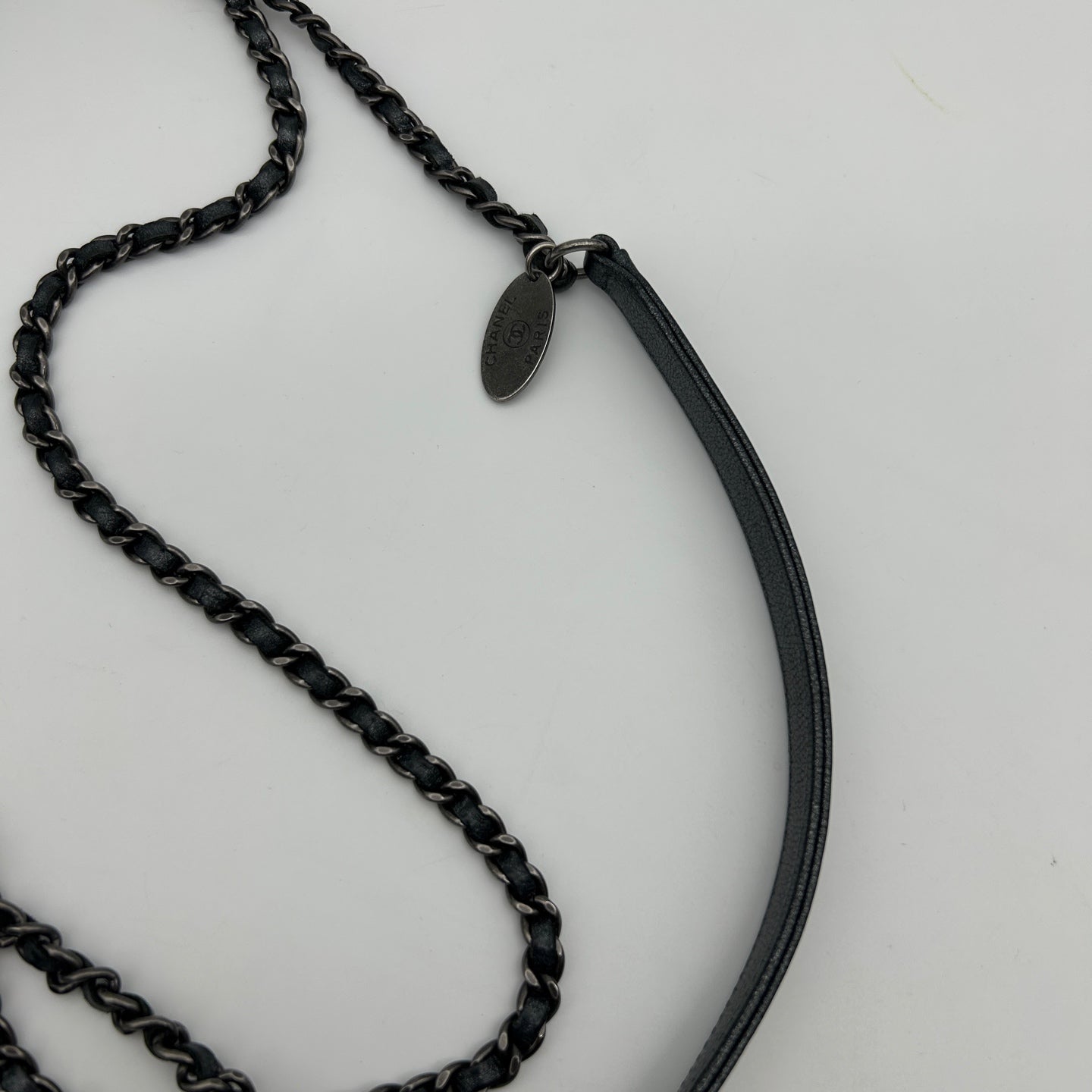 Chanel Metallic Silver Gray Flap Chain Bag [Used]