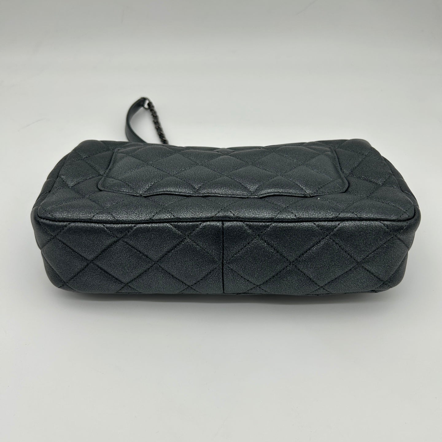 Chanel Metallic Silver Gray Flap Chain Bag [Used]