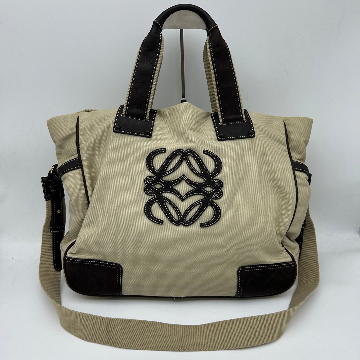 Loewe Anagram Canvas 2-Way Tote Bag Beige / Brown [Used]