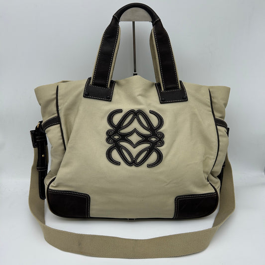 Loewe Anagram Canvas 2-Way Tote Bag Beige / Brown [Used]