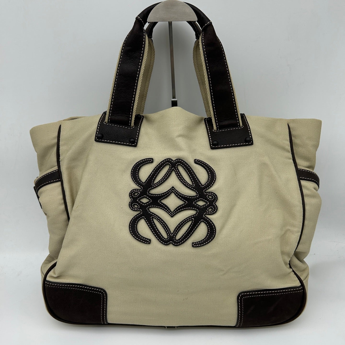 Loewe Anagram Canvas 2-Way Tote Bag Beige / Brown [Used]