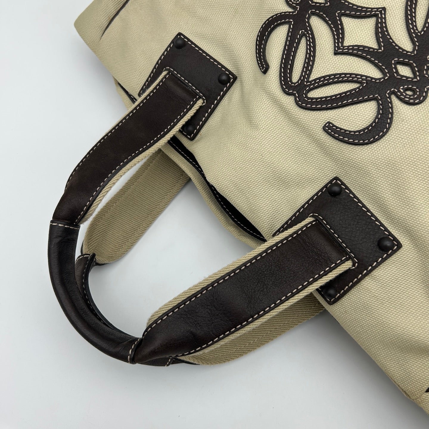Loewe Anagram Canvas 2-Way Tote Bag Beige / Brown [Used]