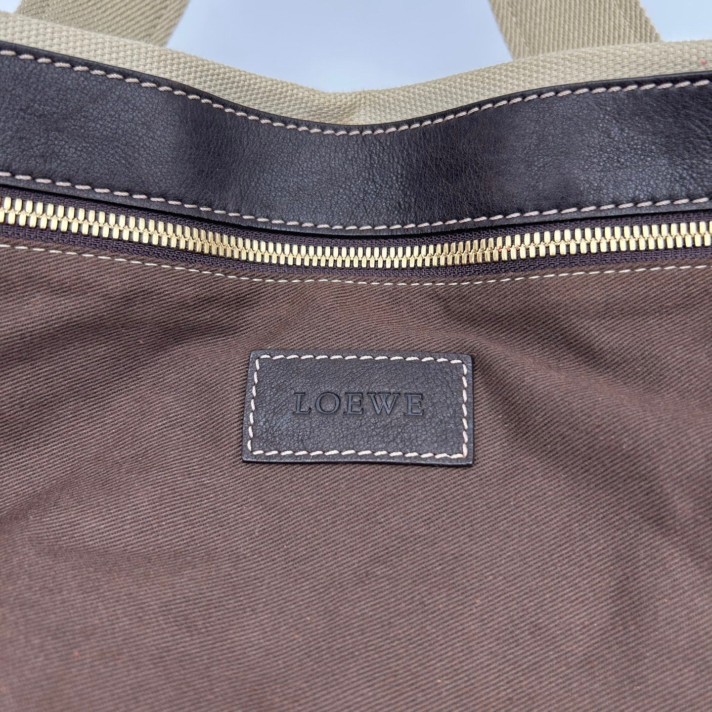 Loewe Anagram Canvas 2-Way Tote Bag Beige / Brown [Used]