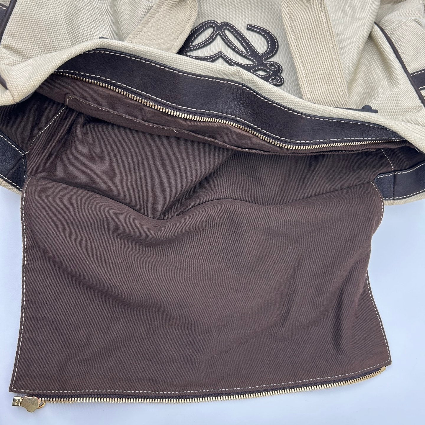 Loewe Anagram Canvas 2-Way Tote Bag Beige / Brown [Used]