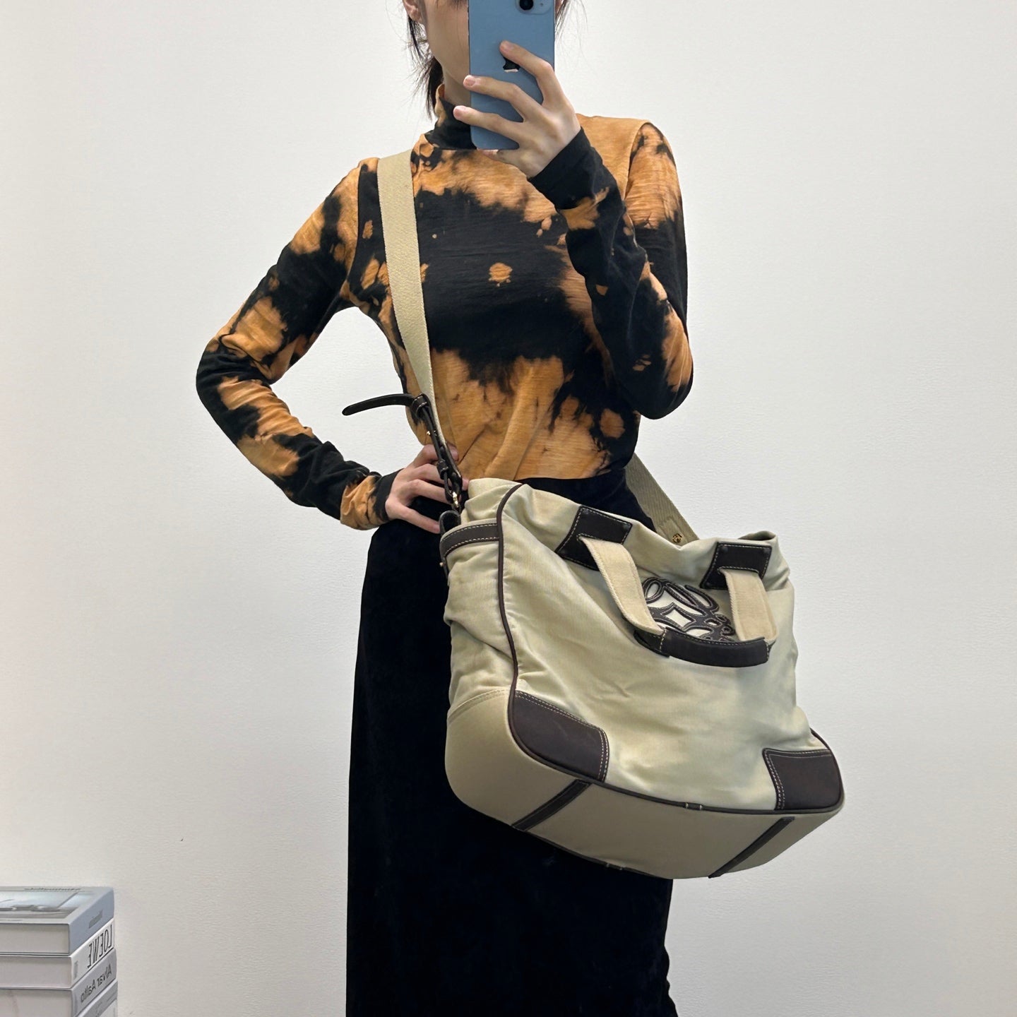 Loewe Anagram Canvas 2-Way Tote Bag Beige / Brown [Used]