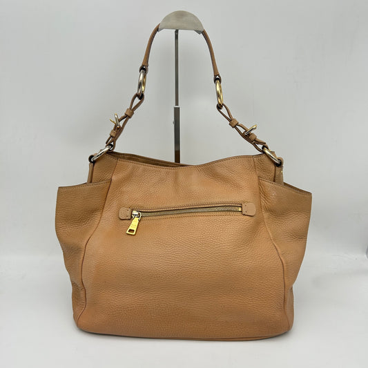 Prada Leather Shoulder Tote Bag Beige Gold Hardware [Used]