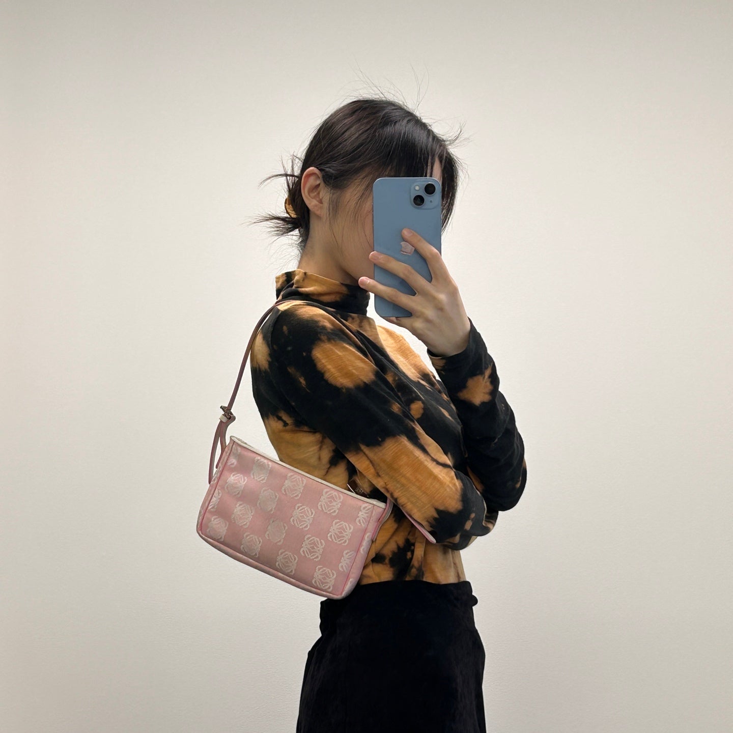 Loewe Anagram Jacquard Mini Shoulder Bag Pink [Used]
