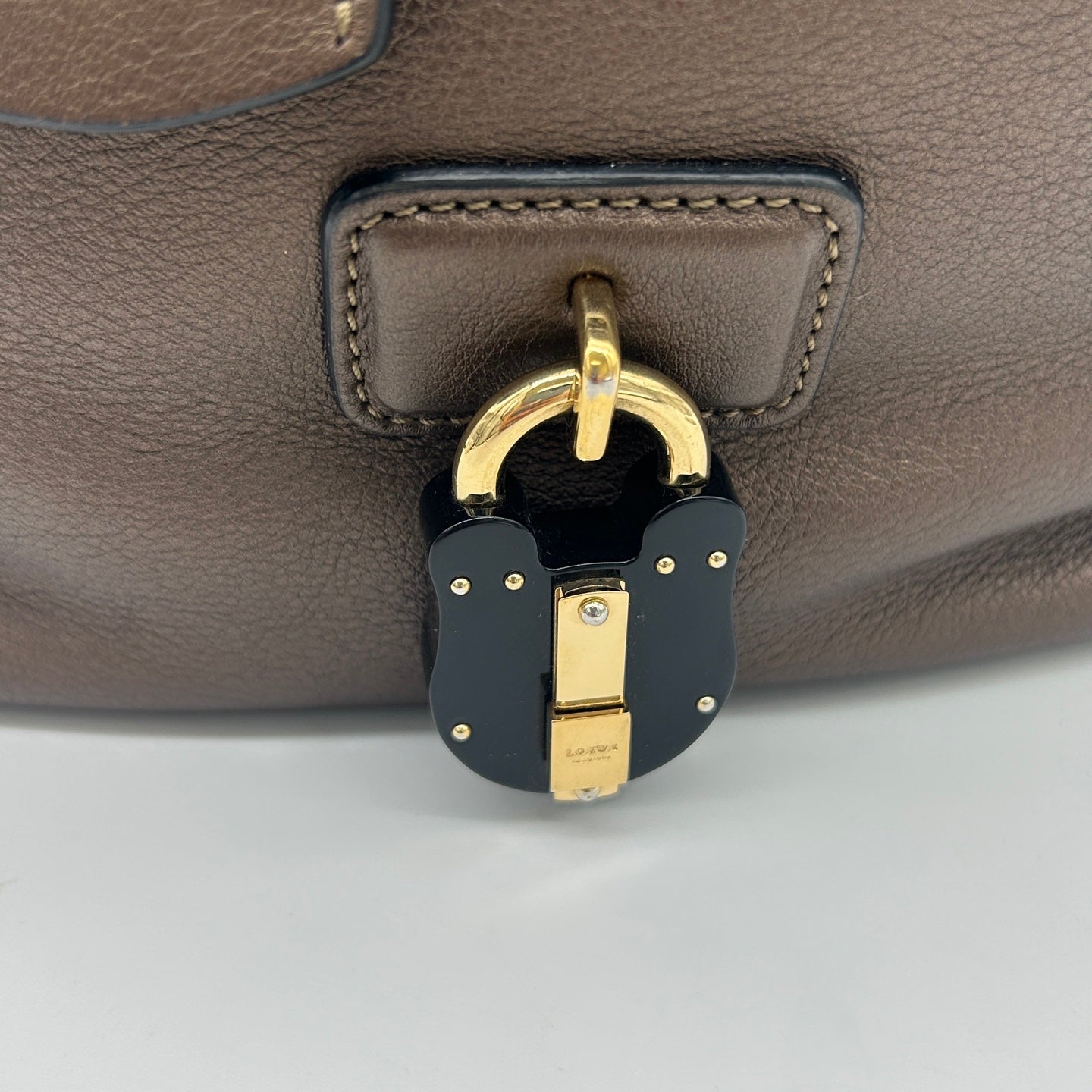 Loewe Leather Hobo Bag Bronze [Used]