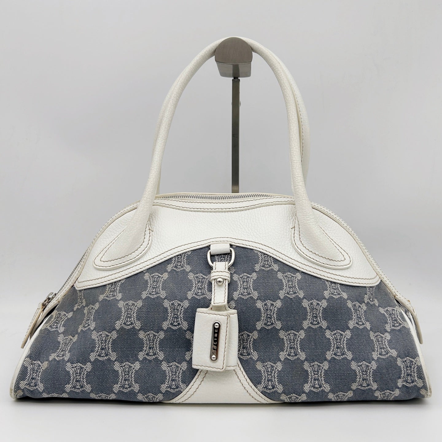Celine Triomphe Denim Bowling Bag Light Blue [Used]