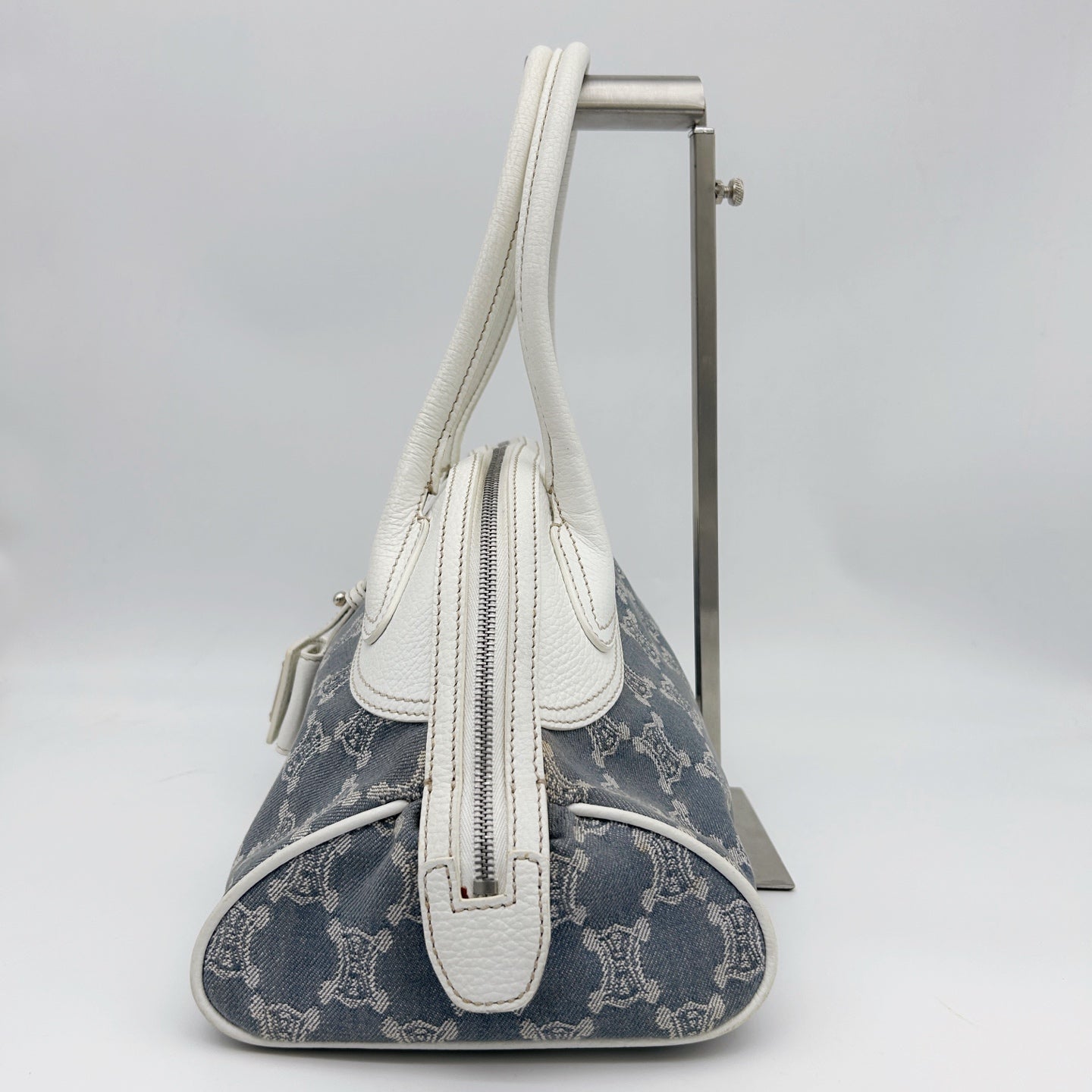 Celine Triomphe Denim Bowling Bag Light Blue [Used]