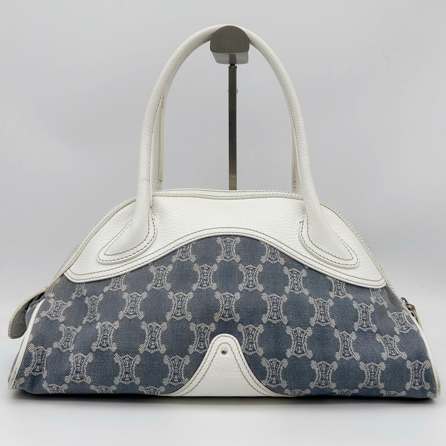 Celine Triomphe Denim Bowling Bag Light Blue [Used]