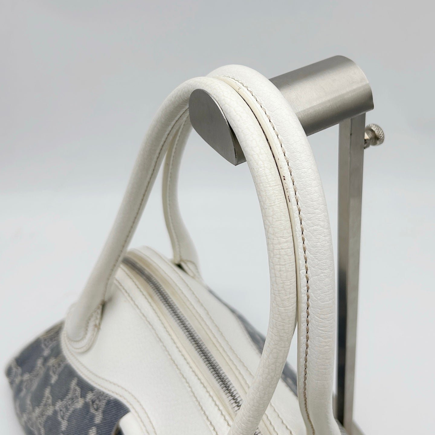 Celine Triomphe Denim Bowling Bag Light Blue [Used]
