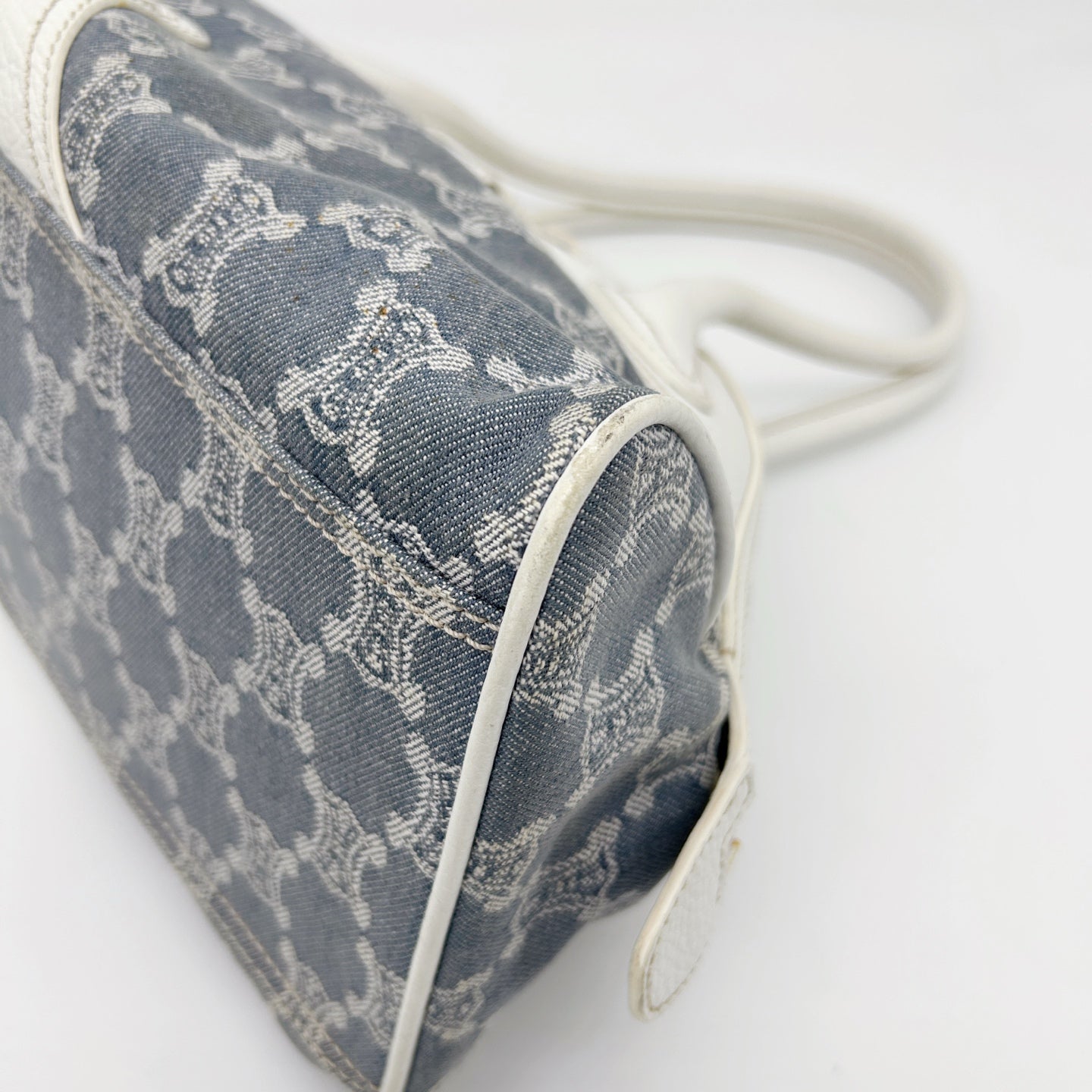 Celine Triomphe Denim Bowling Bag Light Blue [Used]