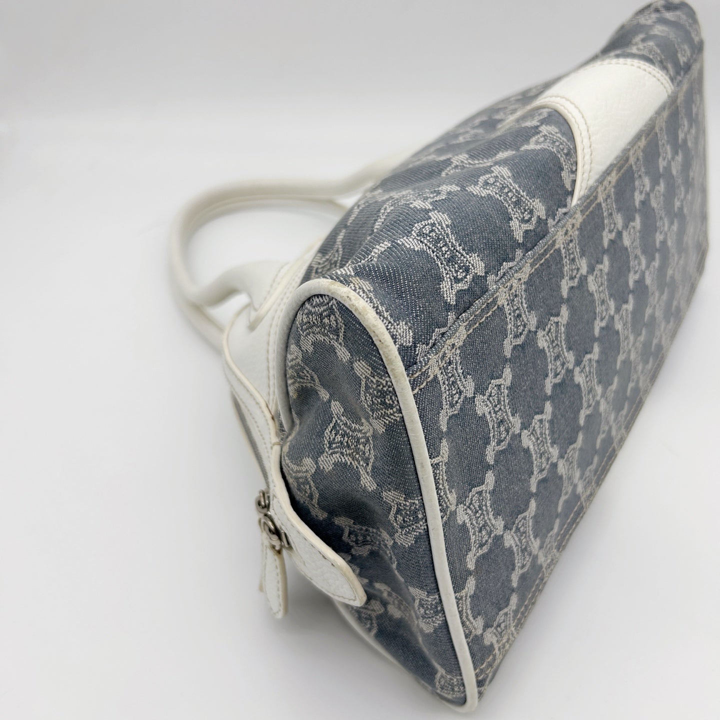 Celine Triomphe Denim Bowling Bag Light Blue [Used]