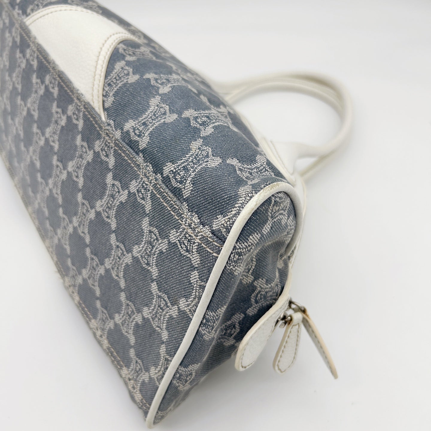 Celine Triomphe Denim Bowling Bag Light Blue [Used]