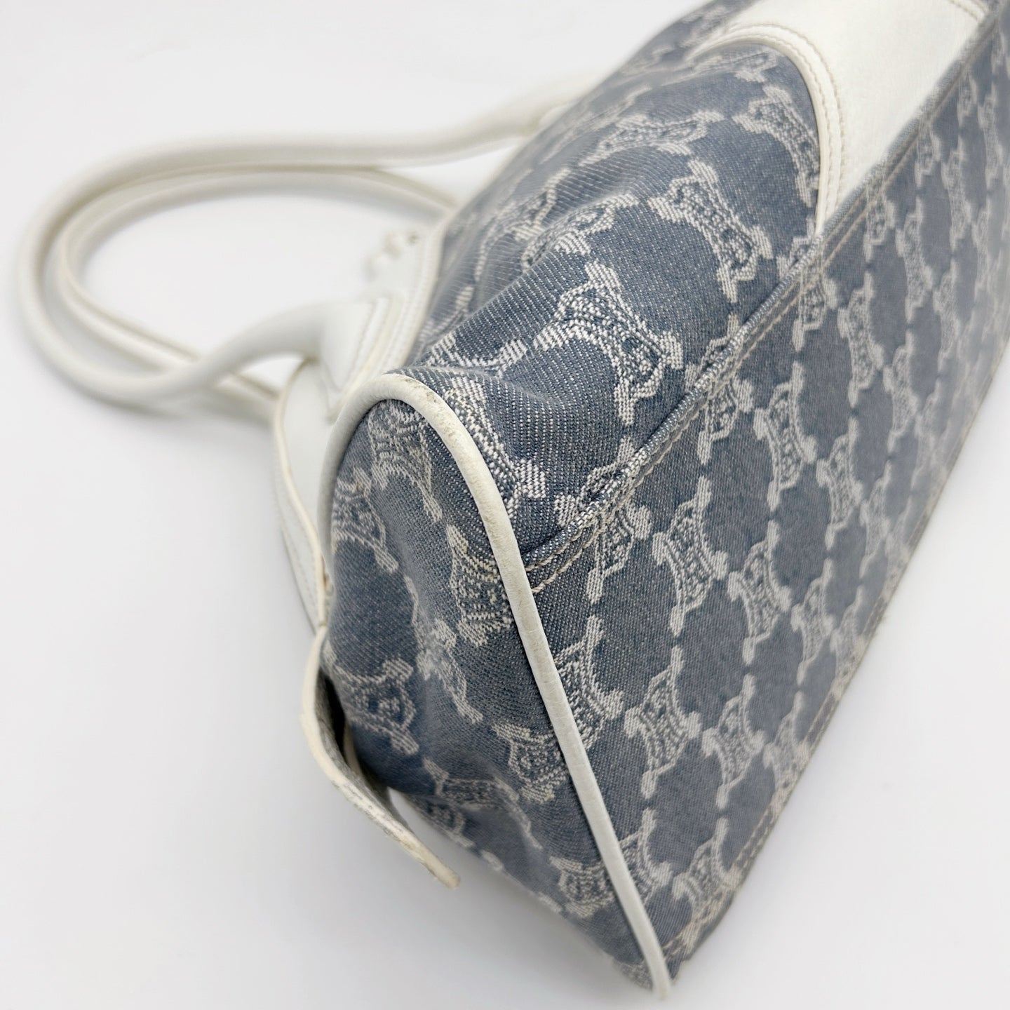 Celine Triomphe Denim Bowling Bag Light Blue [Used]