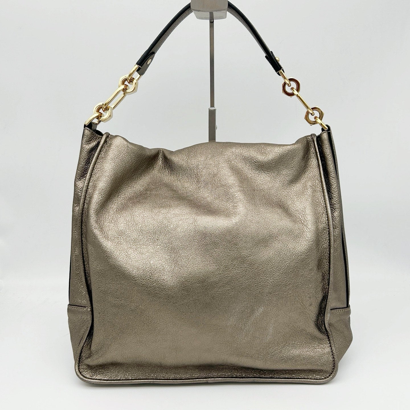 Loewe Metallic Bronze Anagram Flap Shoulder Bag [Used]