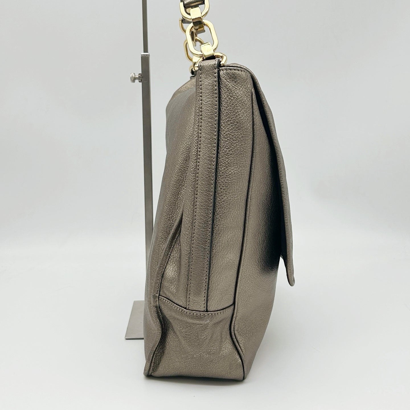 Loewe Metallic Bronze Anagram Flap Shoulder Bag [Used]