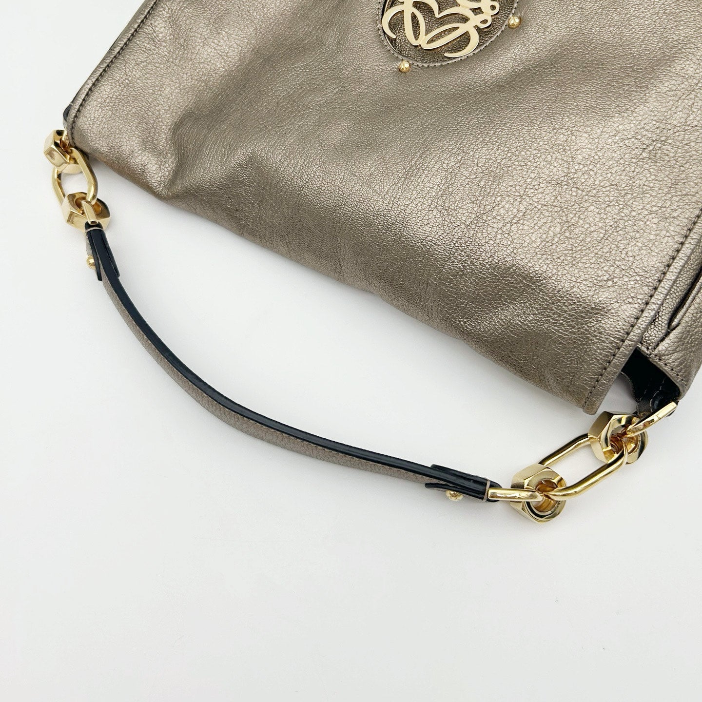 Loewe Metallic Bronze Anagram Flap Shoulder Bag [Used]