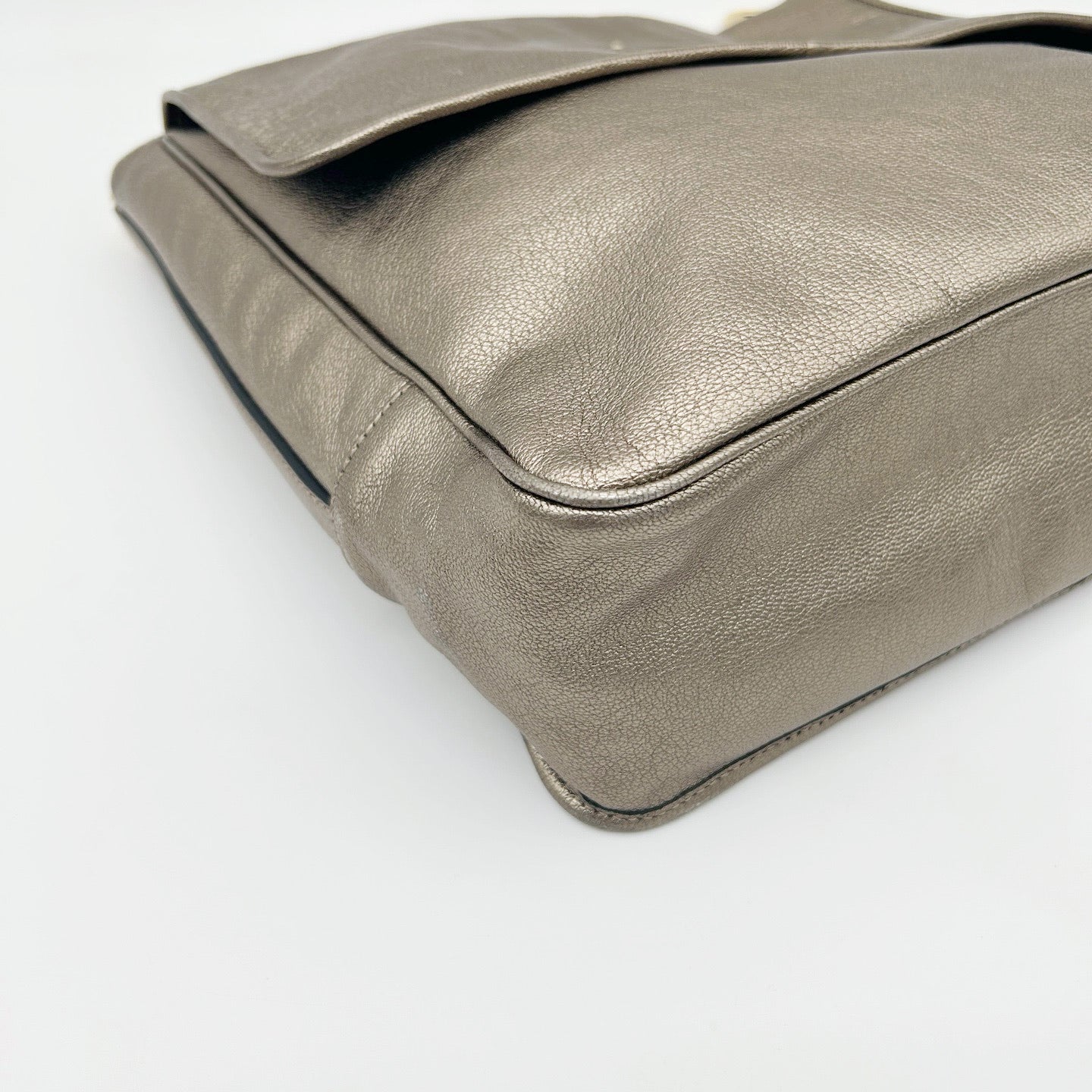 Loewe Metallic Bronze Anagram Flap Shoulder Bag [Used]