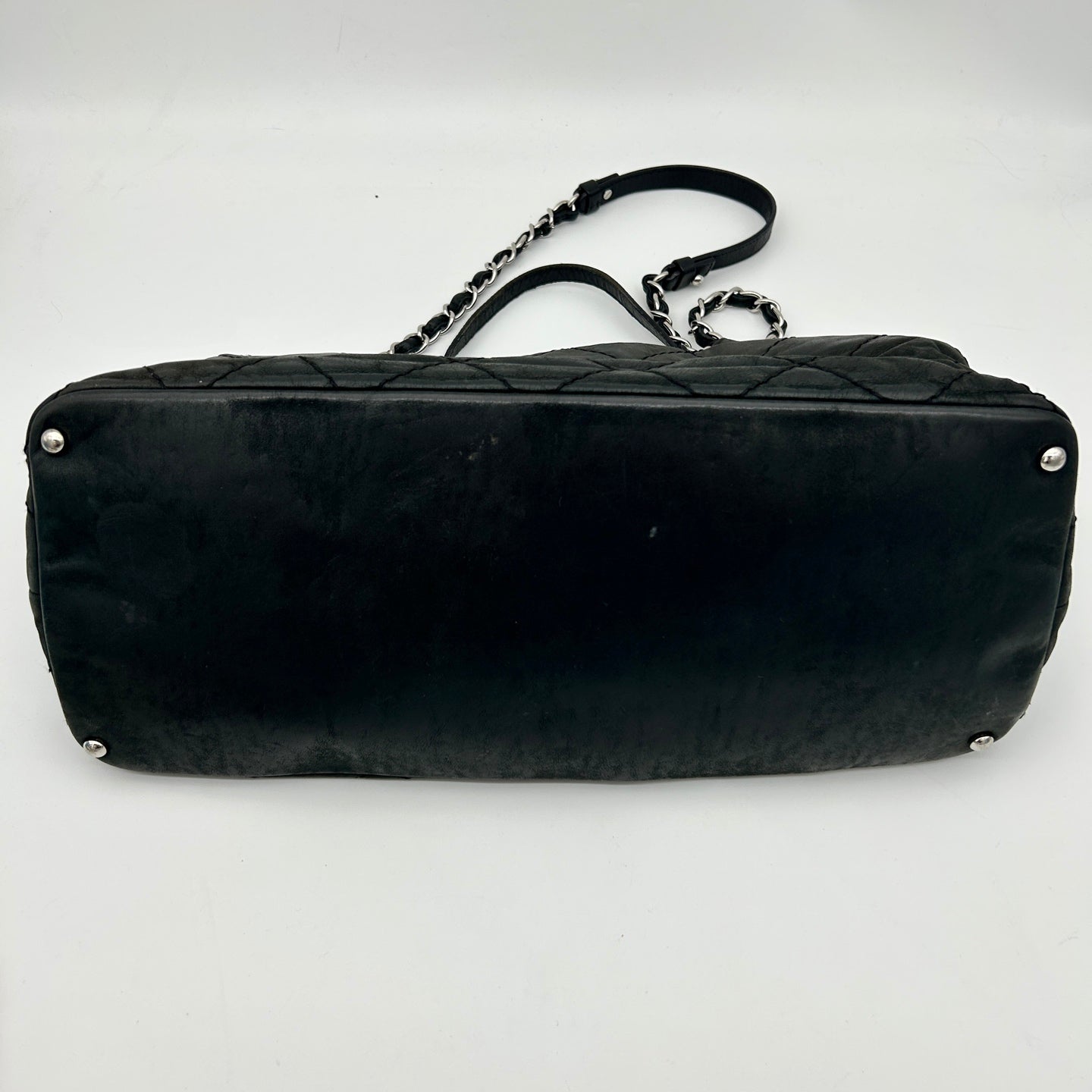 CHANEL Black Iridescent CC Logo 2-Way Chain Tote Bag [Used]