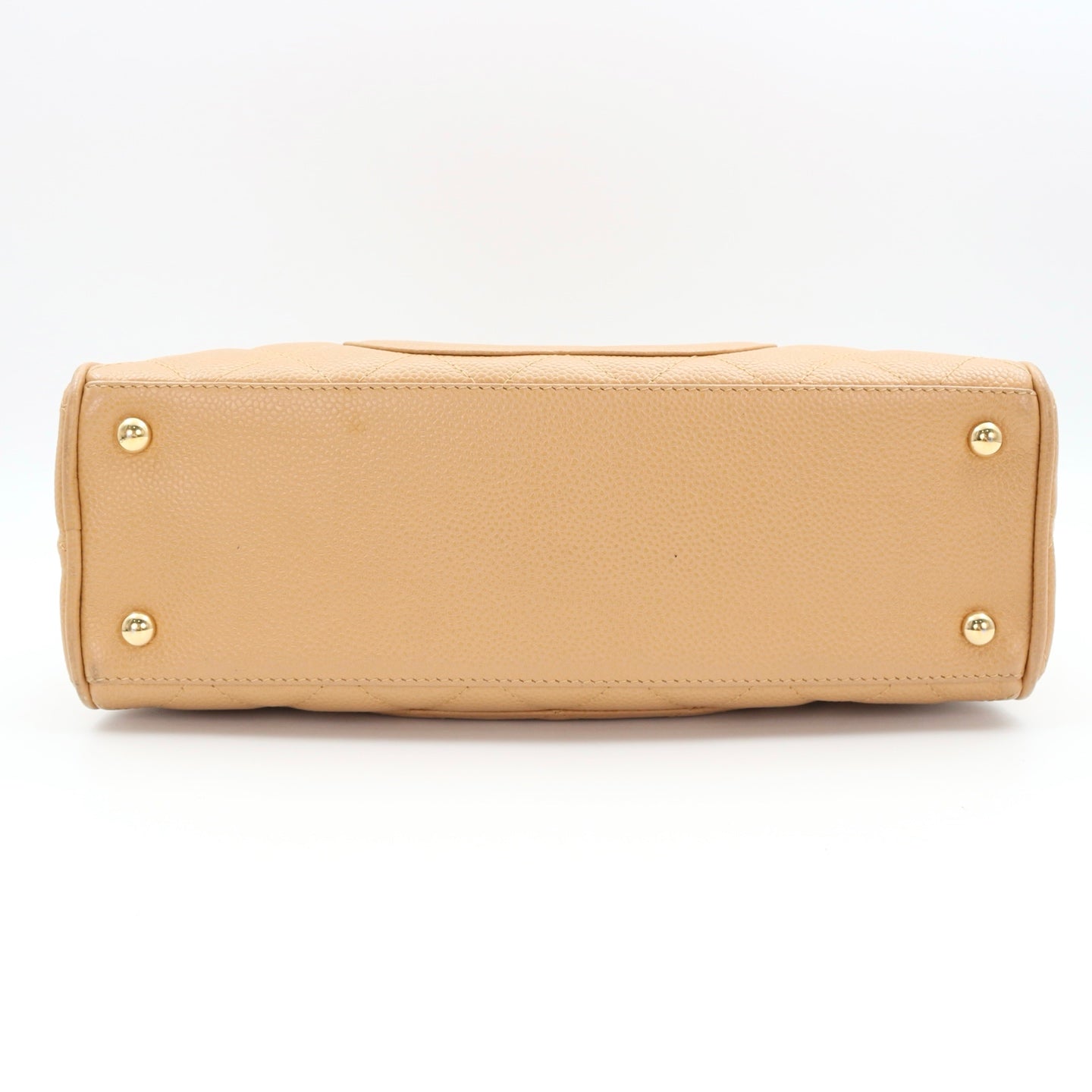 CHANEL Beige Caviar Leather Small Bowling Bag [Used]