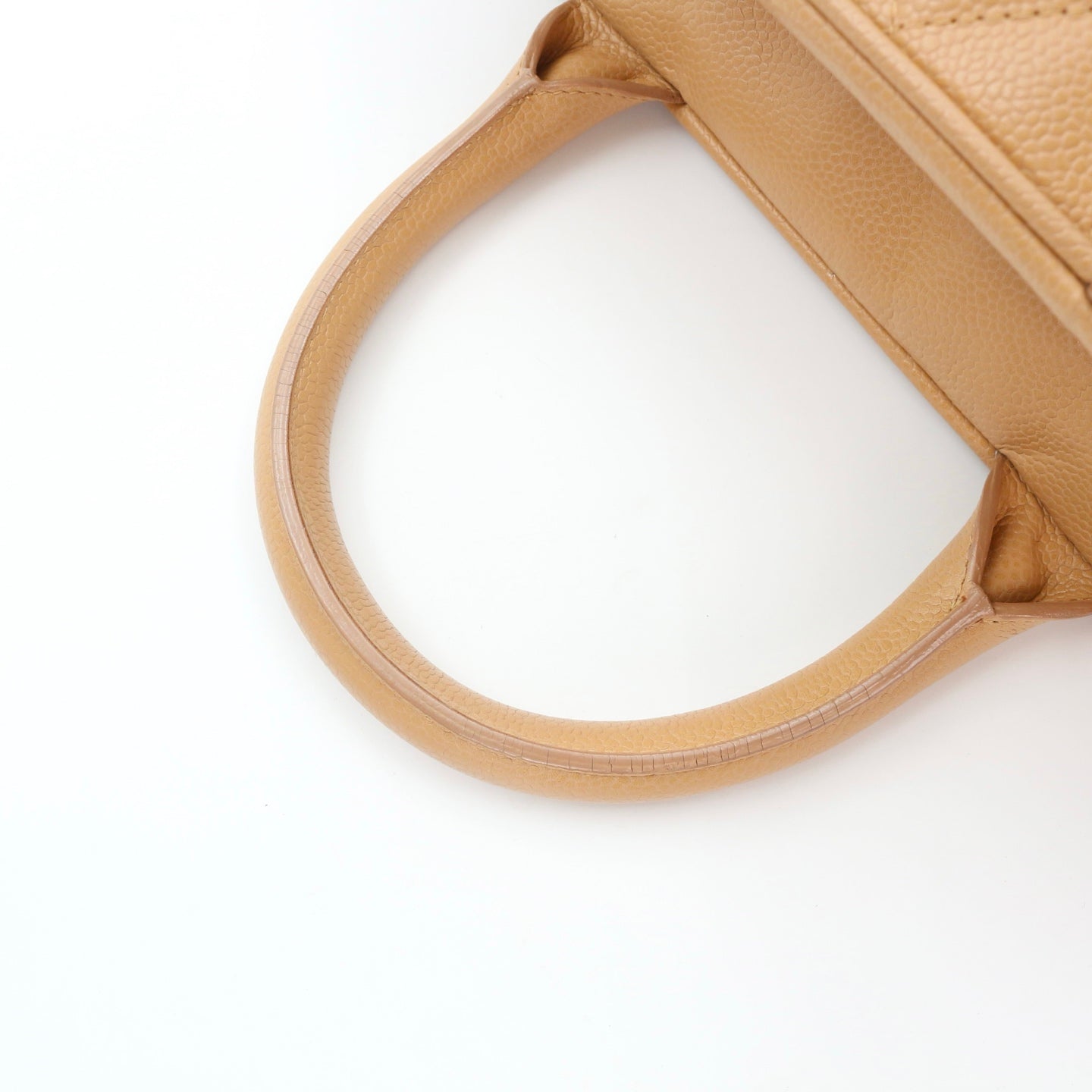 CHANEL Beige Caviar Leather Small Bowling Bag [Used]