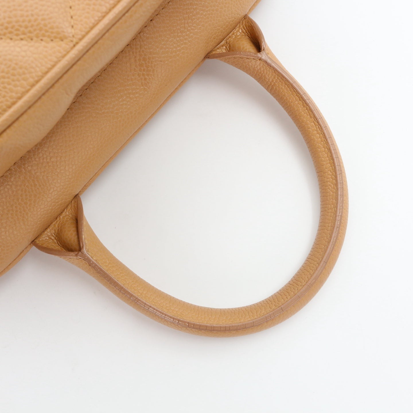 CHANEL Beige Caviar Leather Small Bowling Bag [Used]
